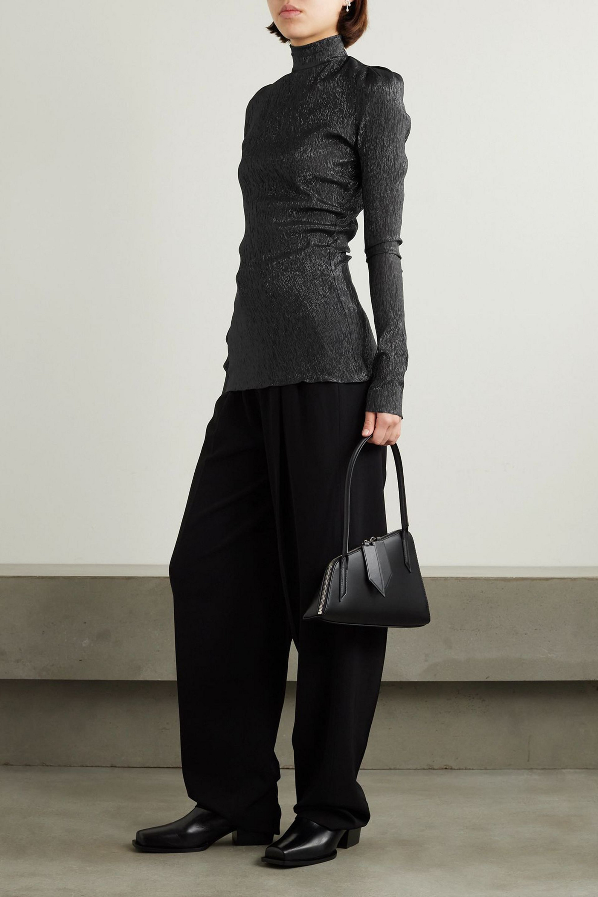 Petar Petrov Treasure metallic silk-blend turtleneck top