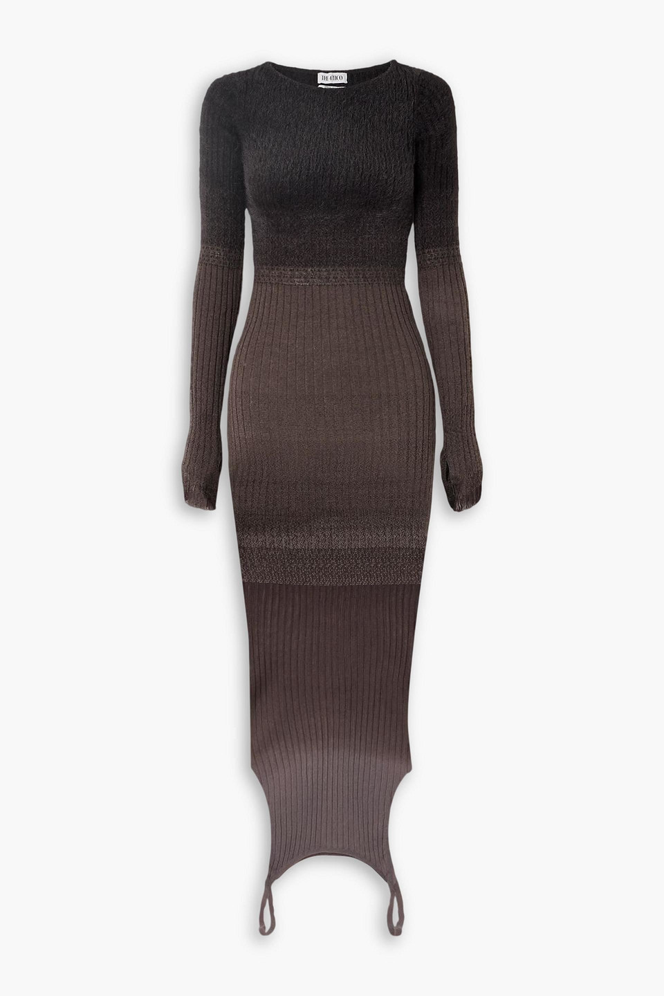 the attico - convertible ribbed-knit midi dress - brown - it 38