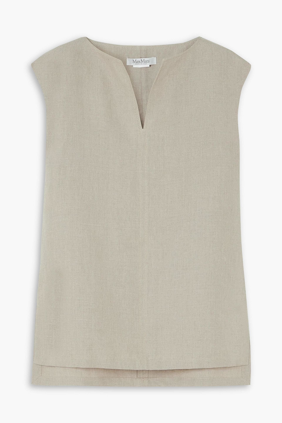 Max Mara Colimbo Linen Tank In Gray