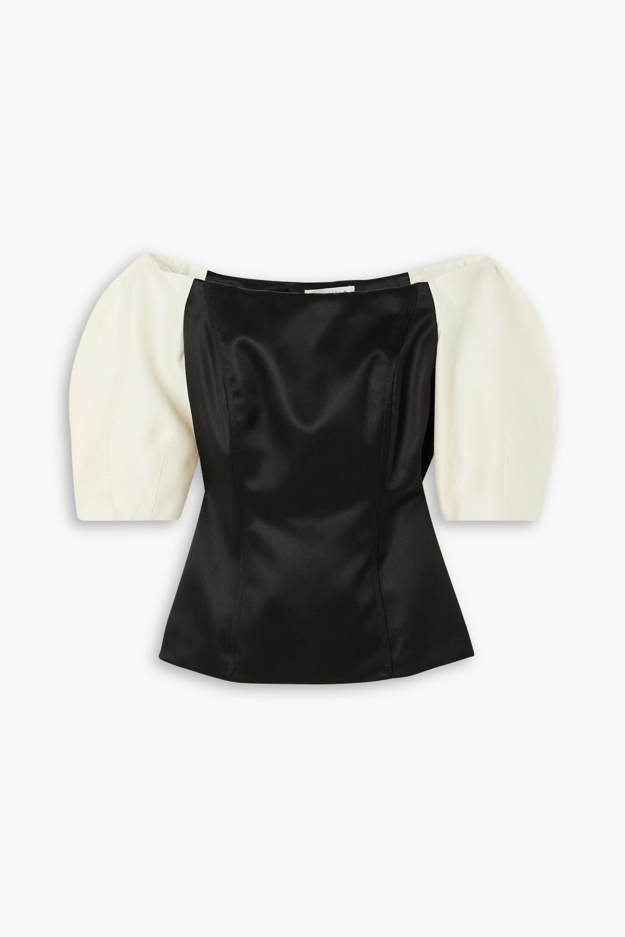 Gabriela Hearst Ellen off-the-shoulder organic wool and silk-blend twill top thumbnail