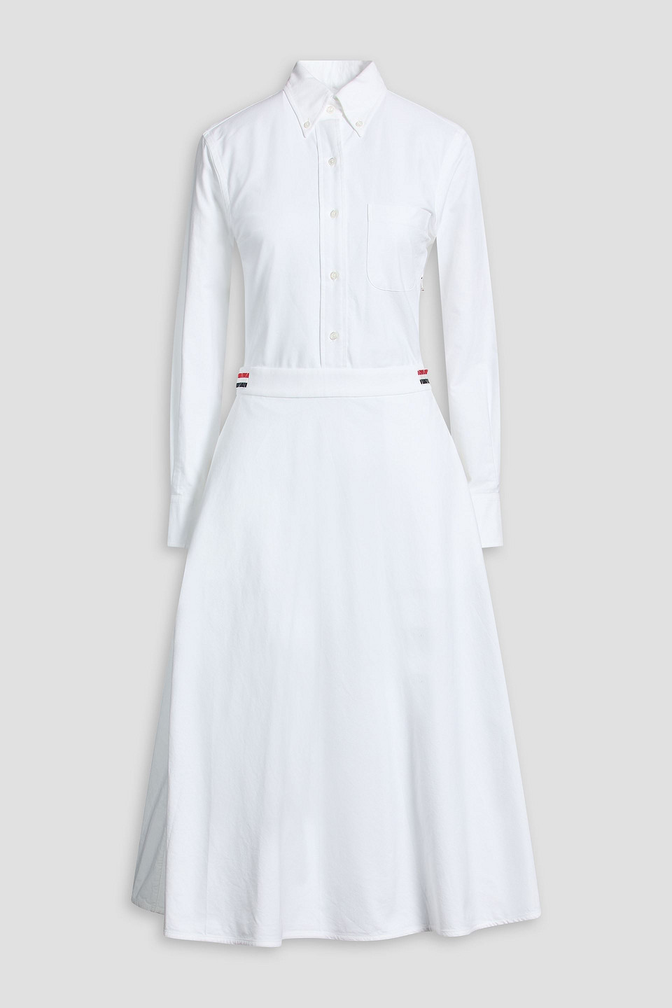 Thom Browne Cotton-piqué Midi Shirt Dress In White