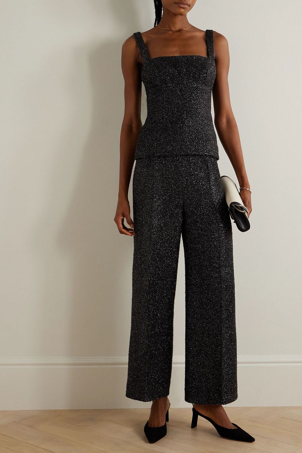 EMILIA WICKSTEAD Trixie metallic tweed top | THE OUTNET