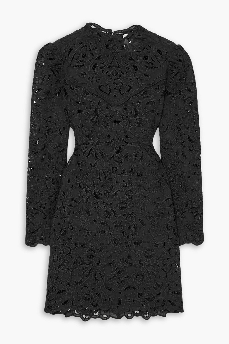 Isabel Marant Daphne Broderie Anglaise Ramie Mini Dress In Black