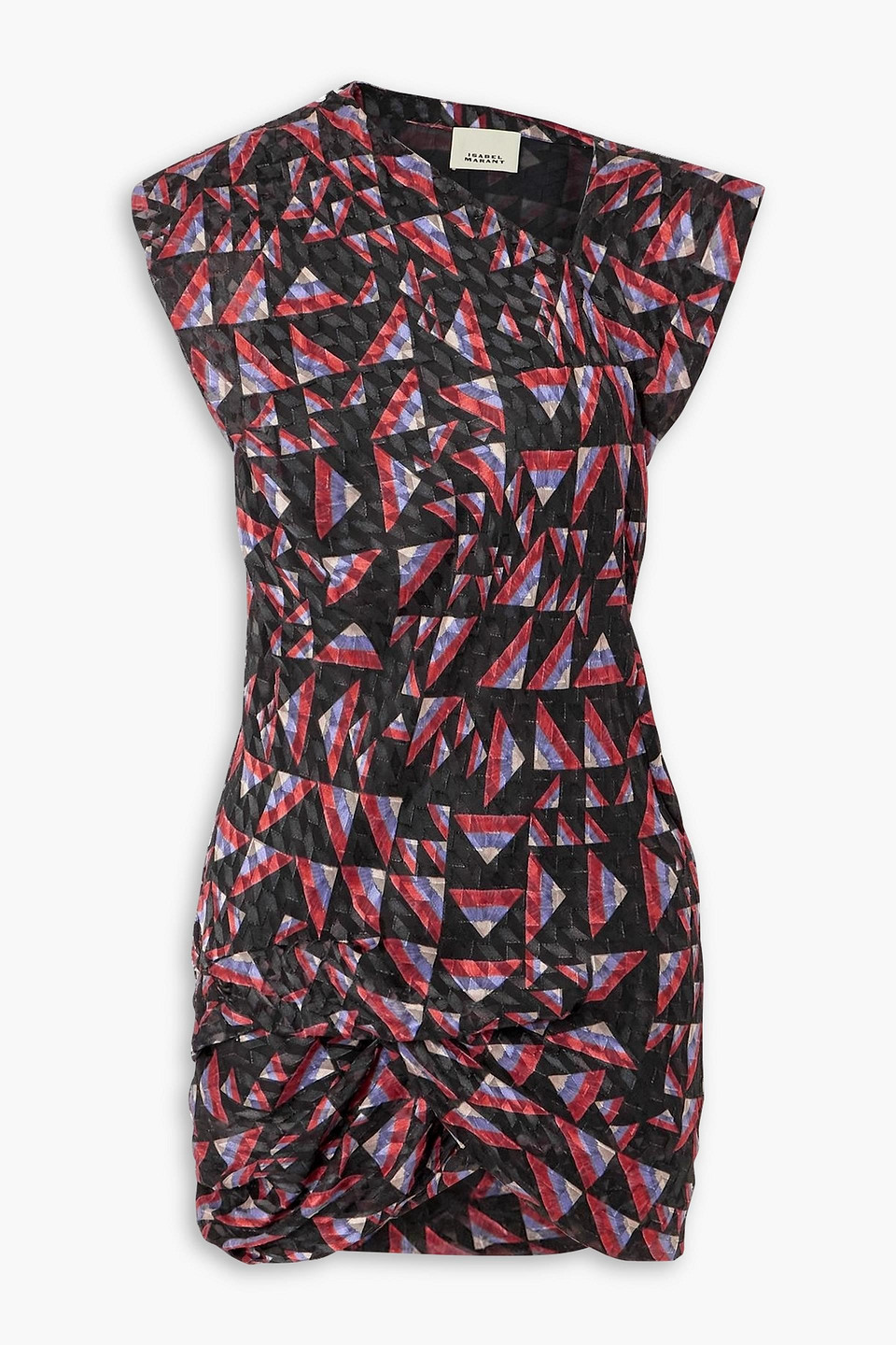 isabel marant - printed dévoré-voile mini dress - black - fr 34