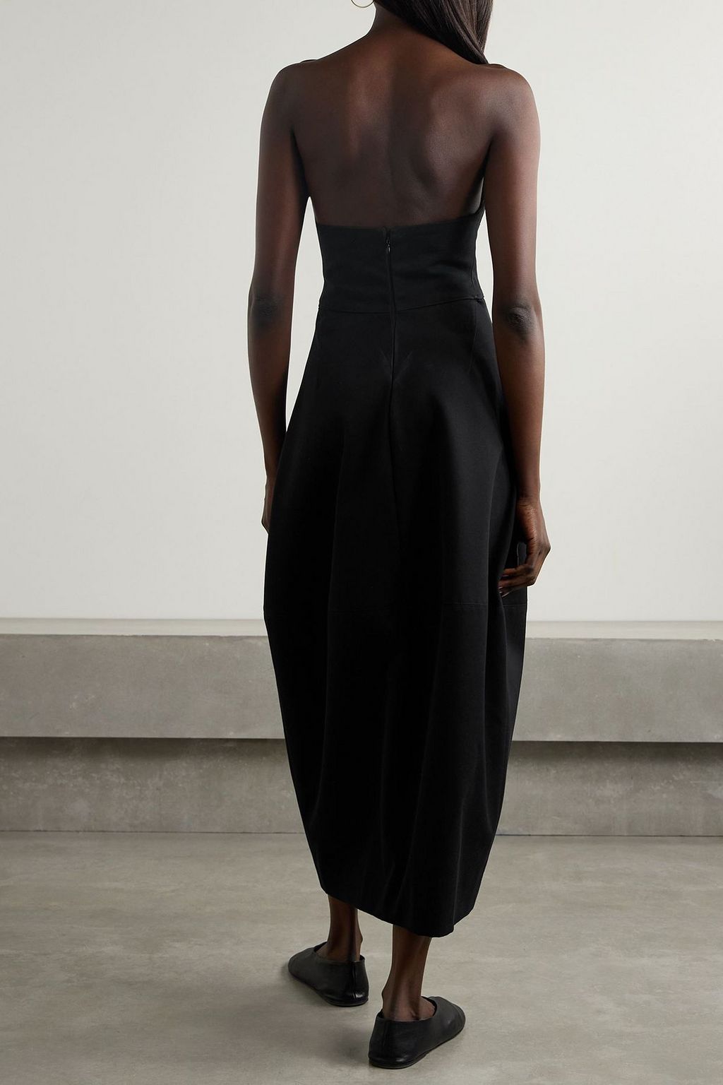 FFORME Jett strapless cotton and wool-blend twill midi dress - Women - Black Dresses - M