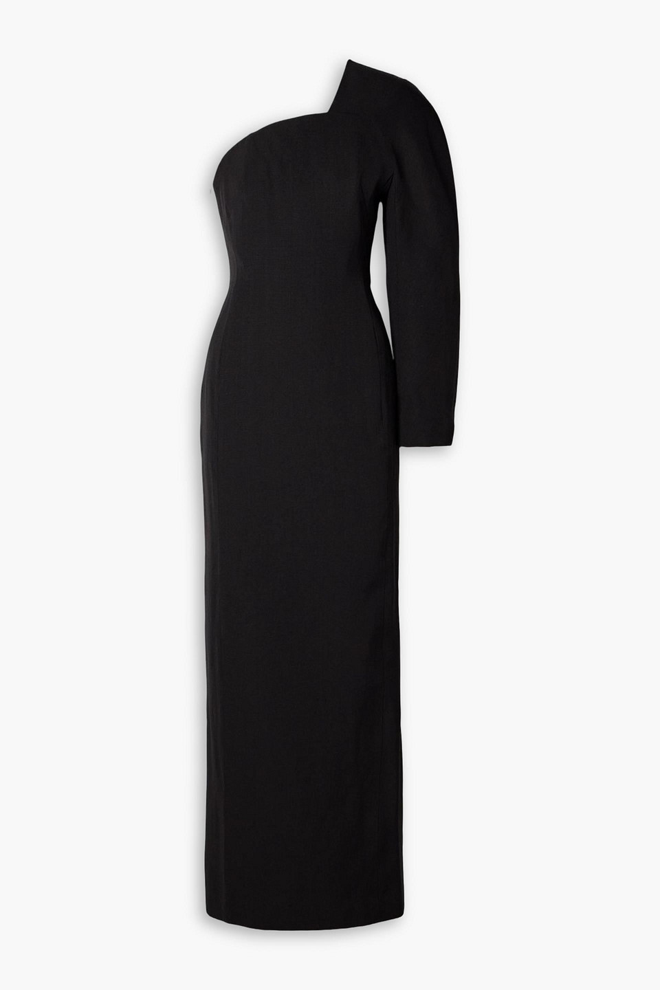 jacquemus - pablo one-sleeve woven gown - black - fr 34
