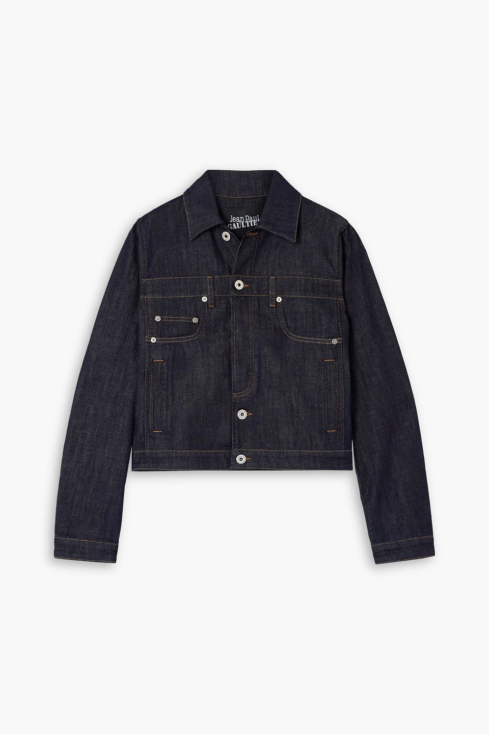 Jean Paul Gaultier Topstitched Denim Jacket In Blue