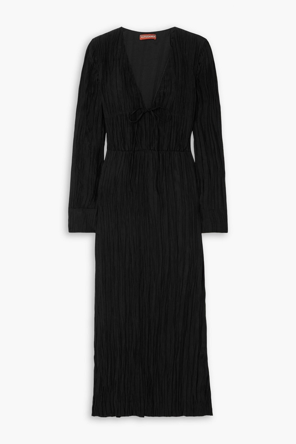 altuzarra - carol pleated taffeta midi dress - black - fr 34