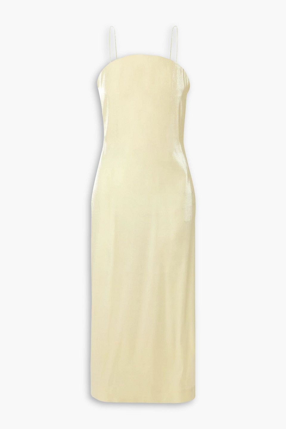 Jacquemus Carino Satin Midi Dress In Yellow