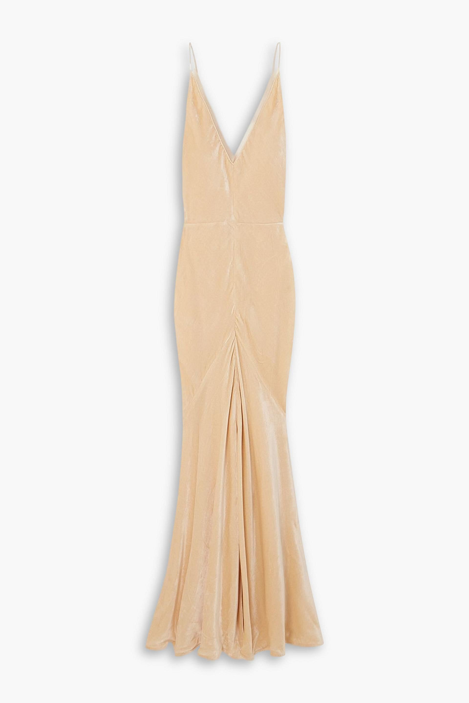 gabriela hearst - doran voile-trimmed silk-velvet gown - orange - it 36