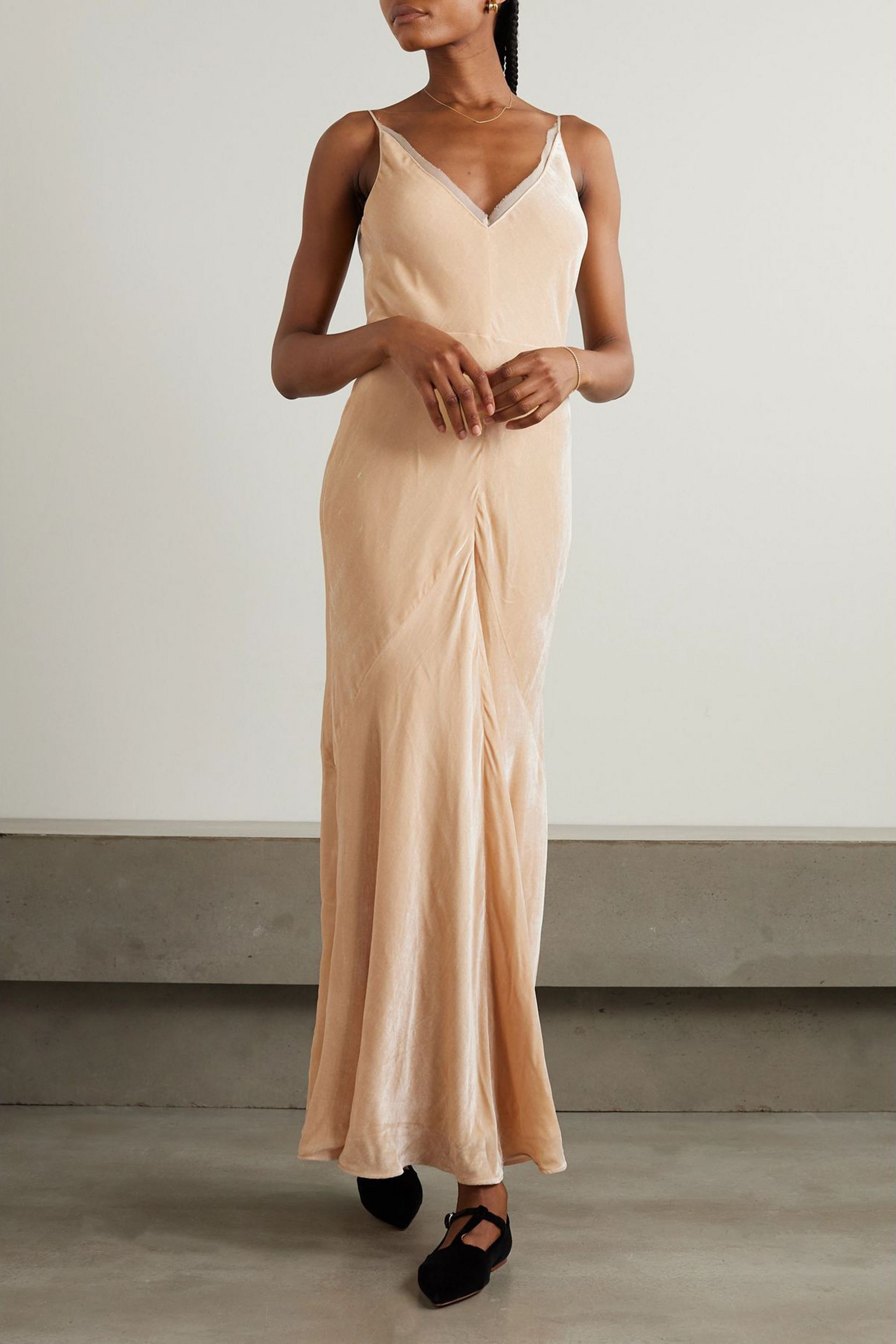 rohe hammered silk shaped dress Hammered Silk-blend Maxi Dress