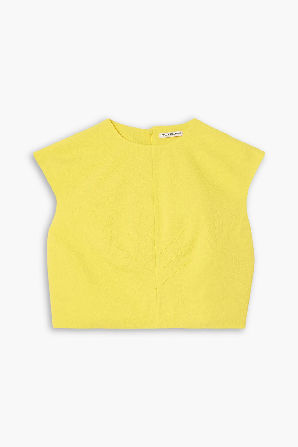 Emilia Wickstead Veronique Cropped Cloqué Top In Yellow