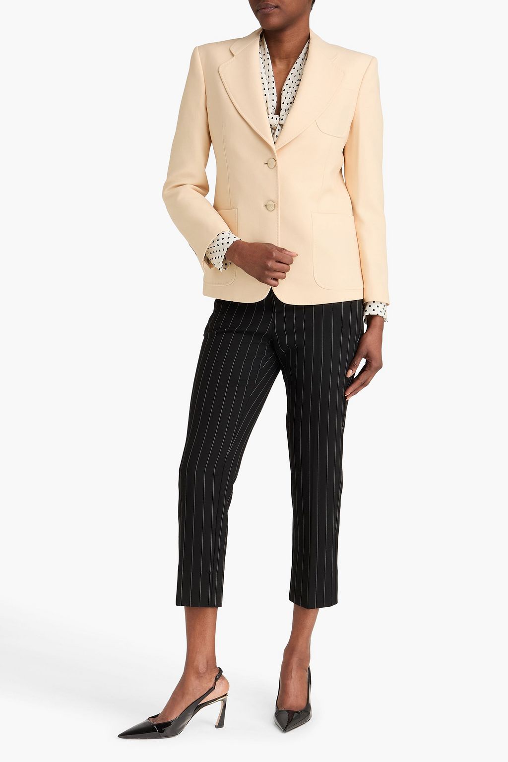 VALENTINO GARAVANI Wool and silk-blend crepe blazer | THE OUTNET