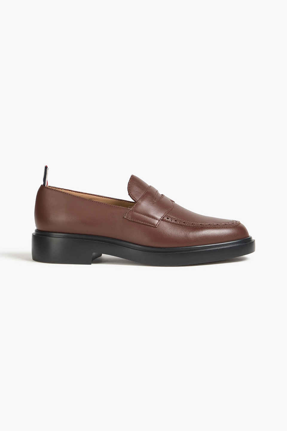Thom Browne Leather Penny Loafers In Brown