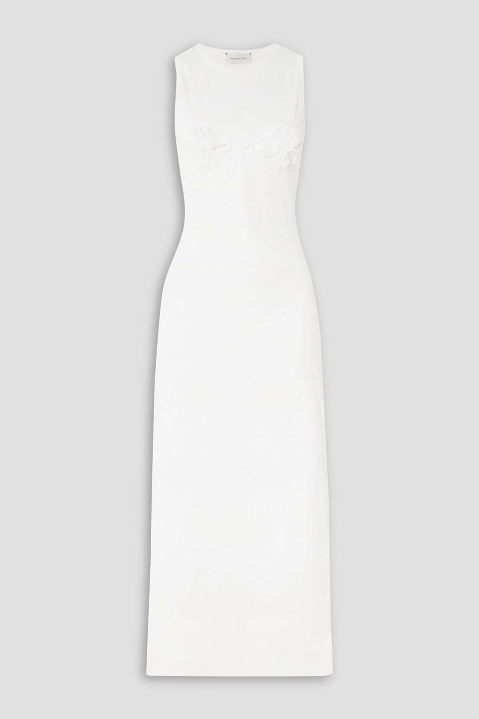 magda butrym - crochet-trimmed ribbed cotton-blend jersey midi dress - white - fr 38