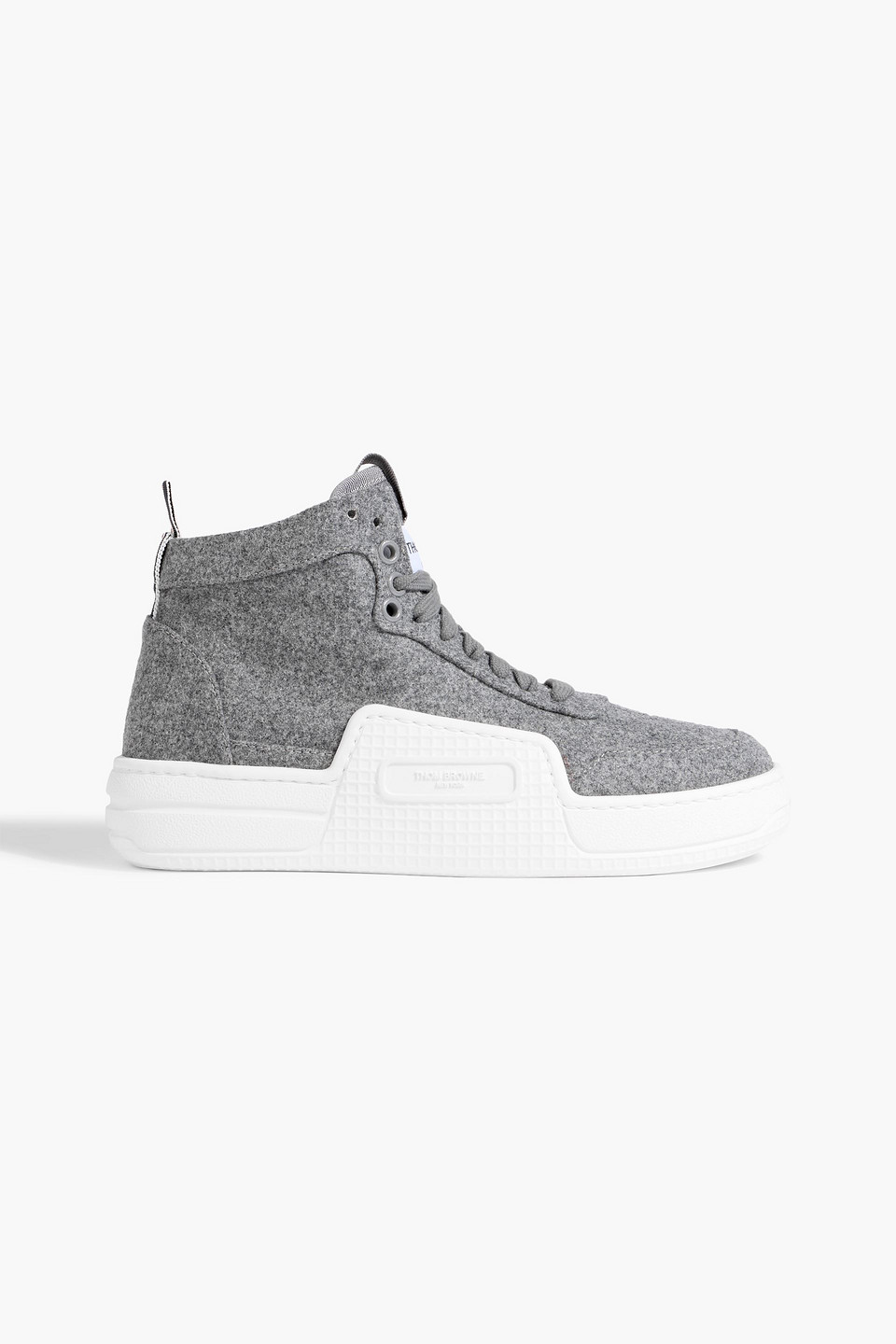 Thom Browne Flannel High-top Sneakers In Gray