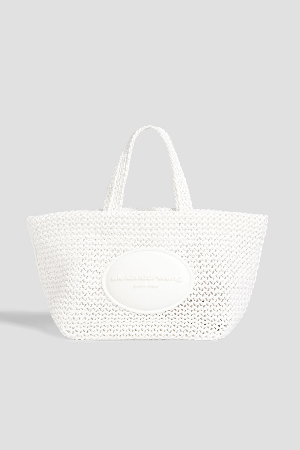 Alexander Wang Punch Small Faux Raffia Tote In White