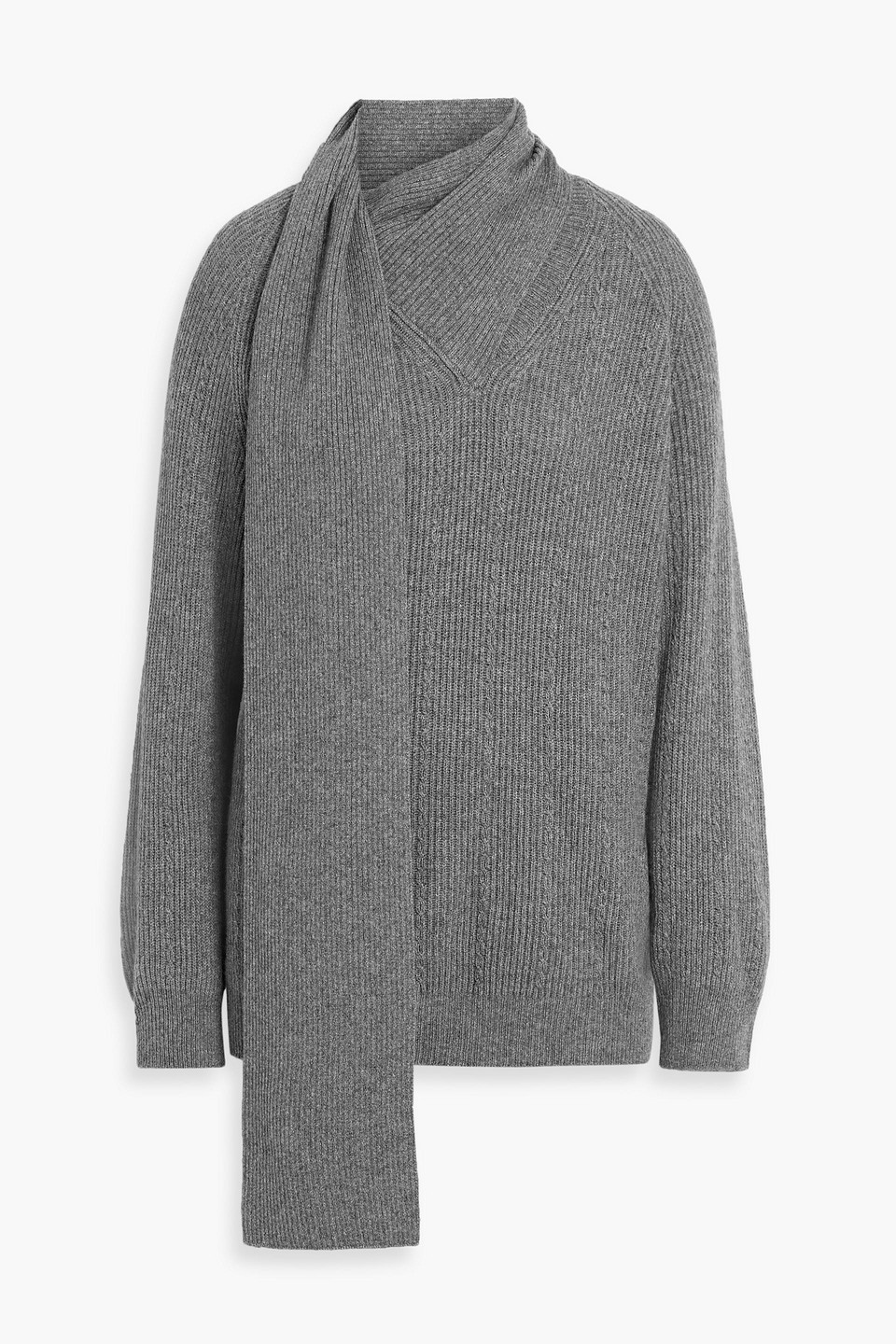etro - draped ribbed-knit sweater - gray - it 40