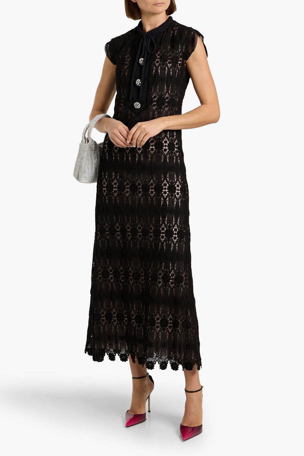 GIAMBATTISTA VALLI Embellished cotton-blend crocheted lace maxi dress | THE  OUTNET