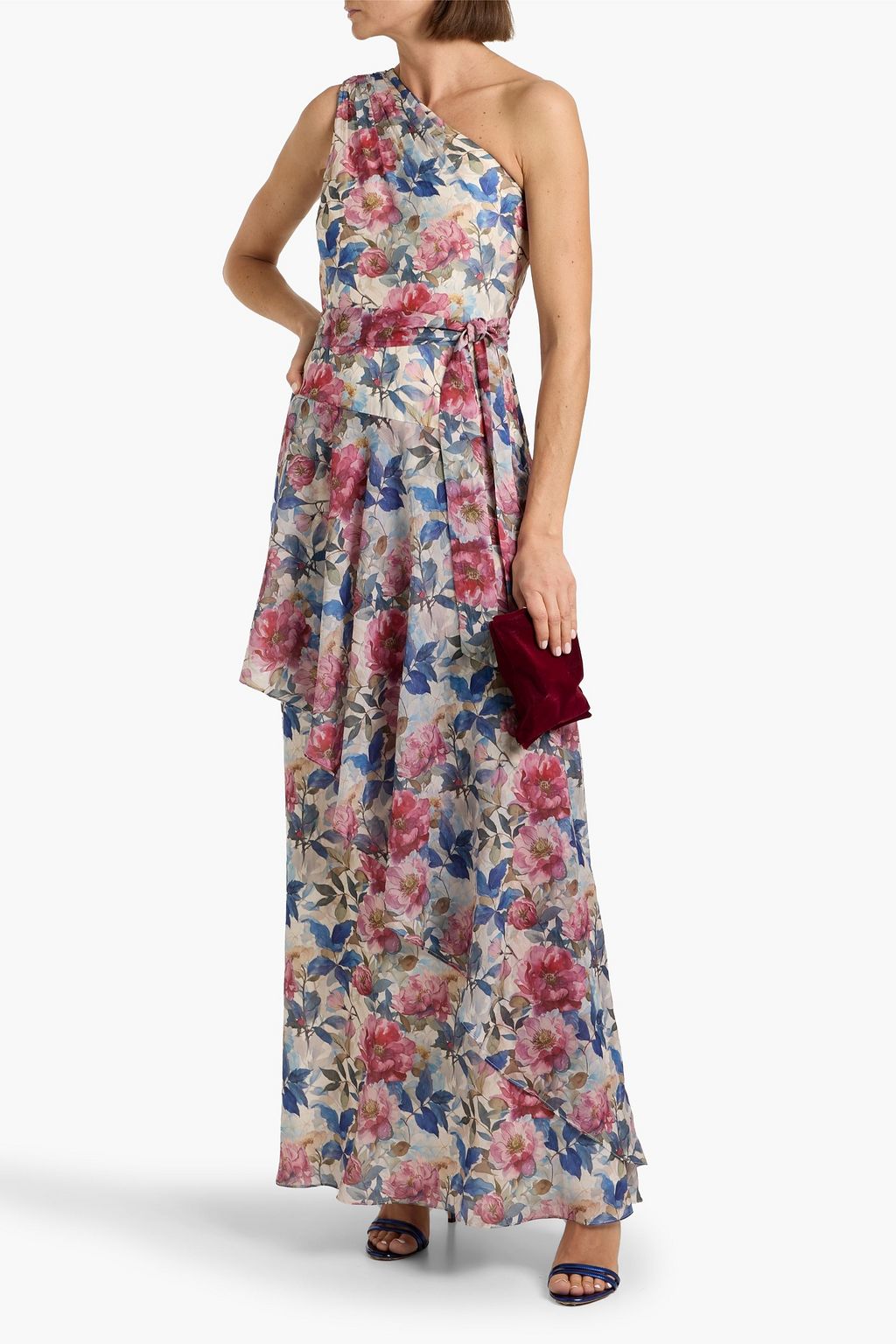 floral applique maxi dress Black Floral Appliqué Maxi Dress XS