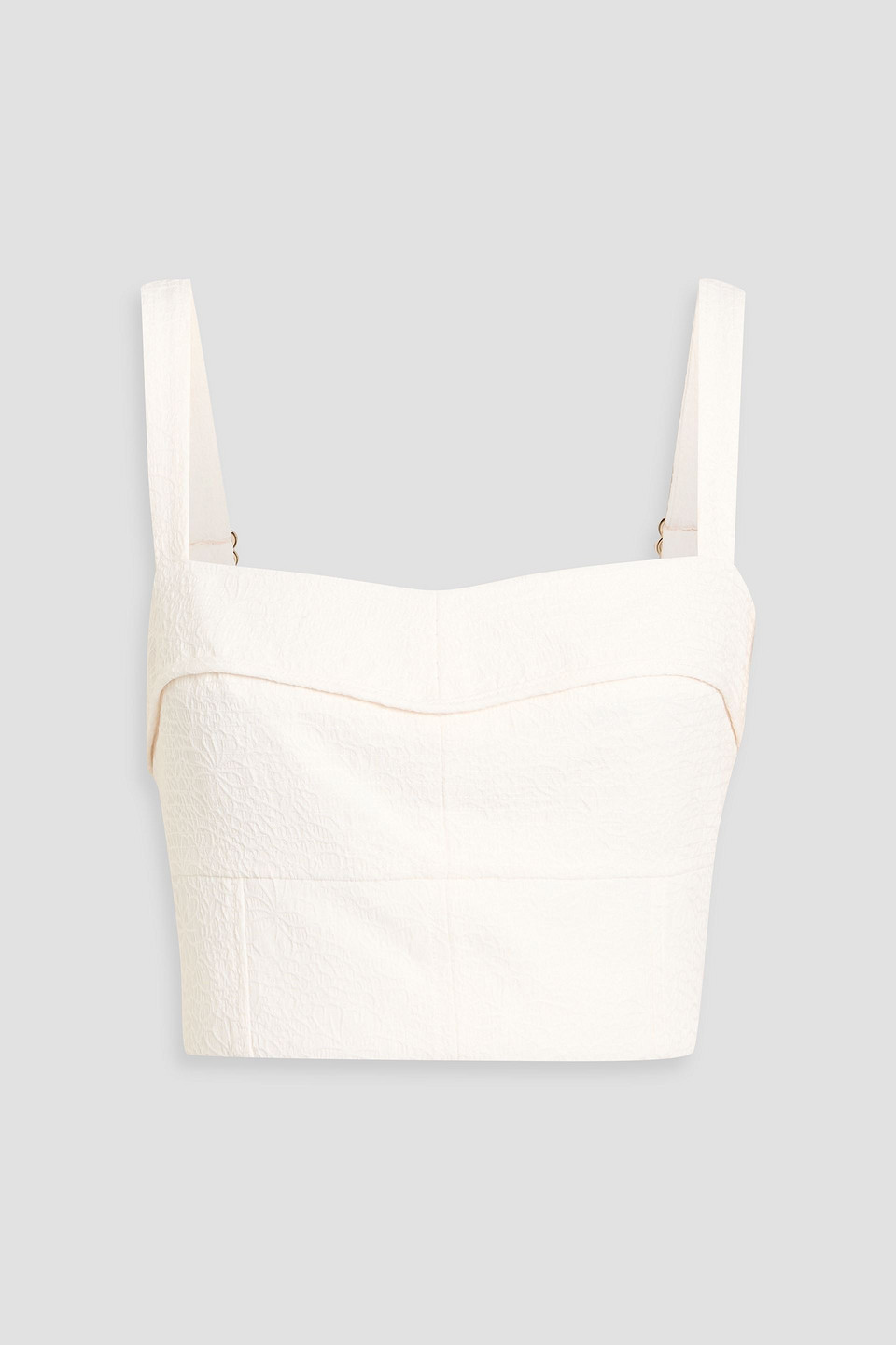 veronica beard - faxon cloqué bra top - white - us 10
