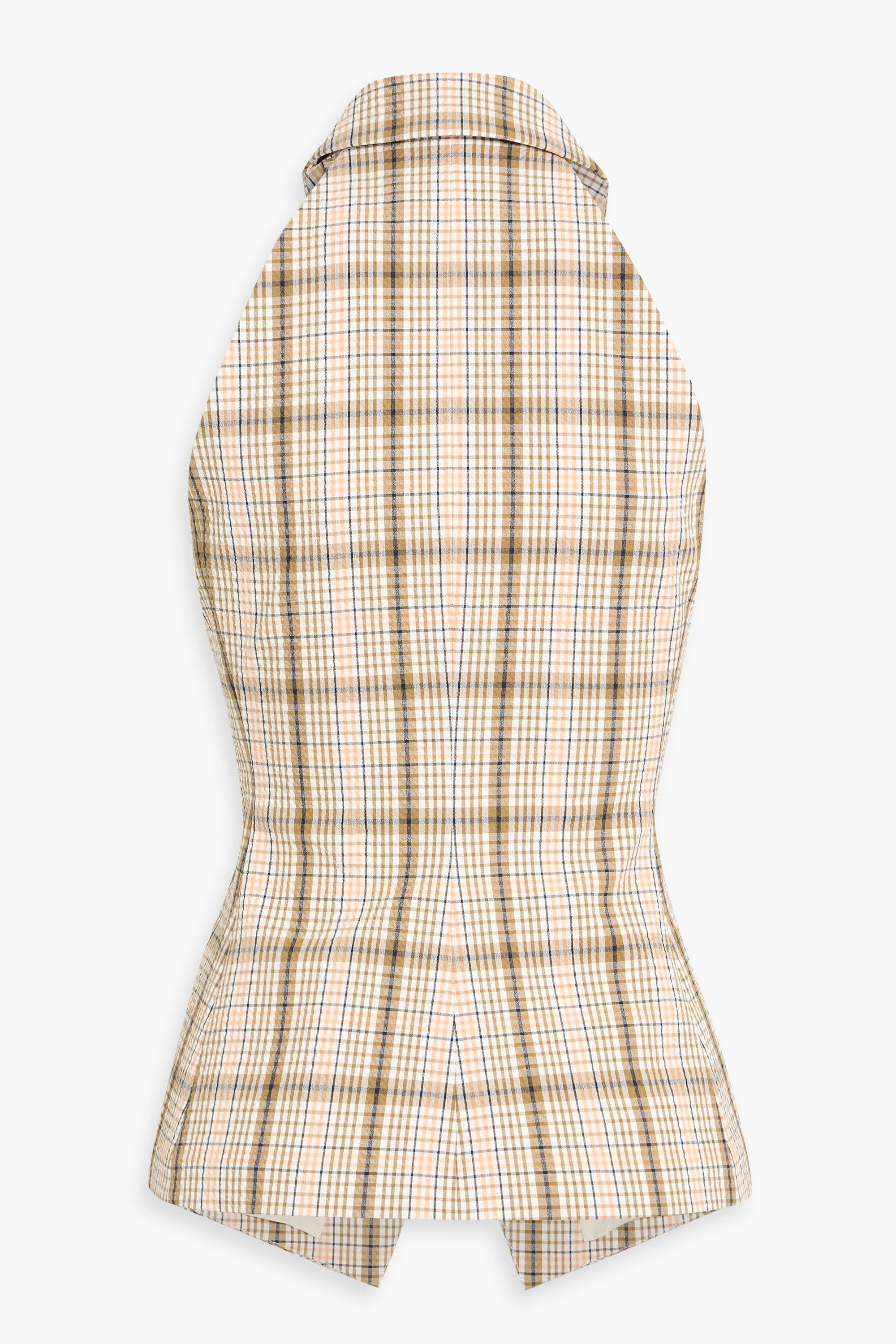 Veronica Beard - Orlinda checked cotton-blend seersucker vest | Plush