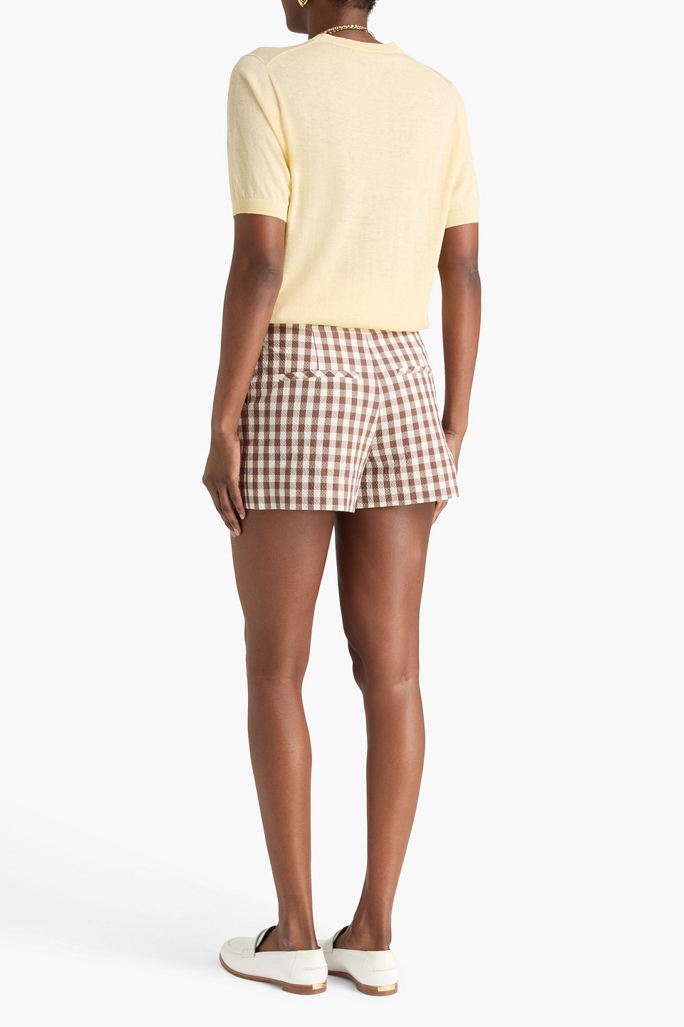 Veronica Beard - Shorts „haina“ Aus Seersucker Aus Einer Baumwollmischung Mit Gingham-karo - Braun - Us 00 