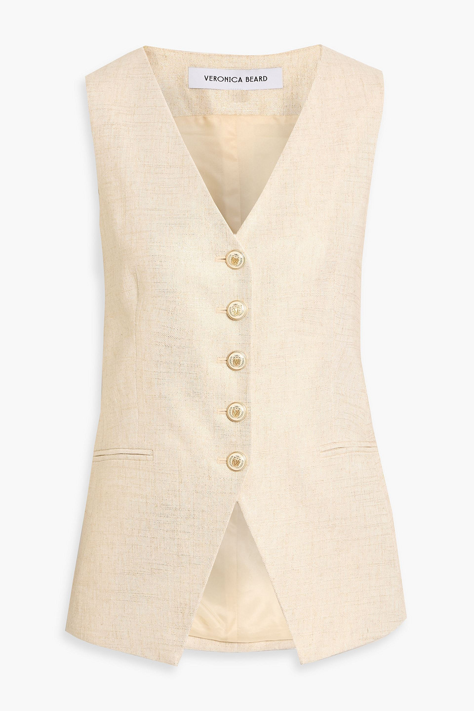 Veronica Beard Liff Metallic Tweed Vest In Neutral