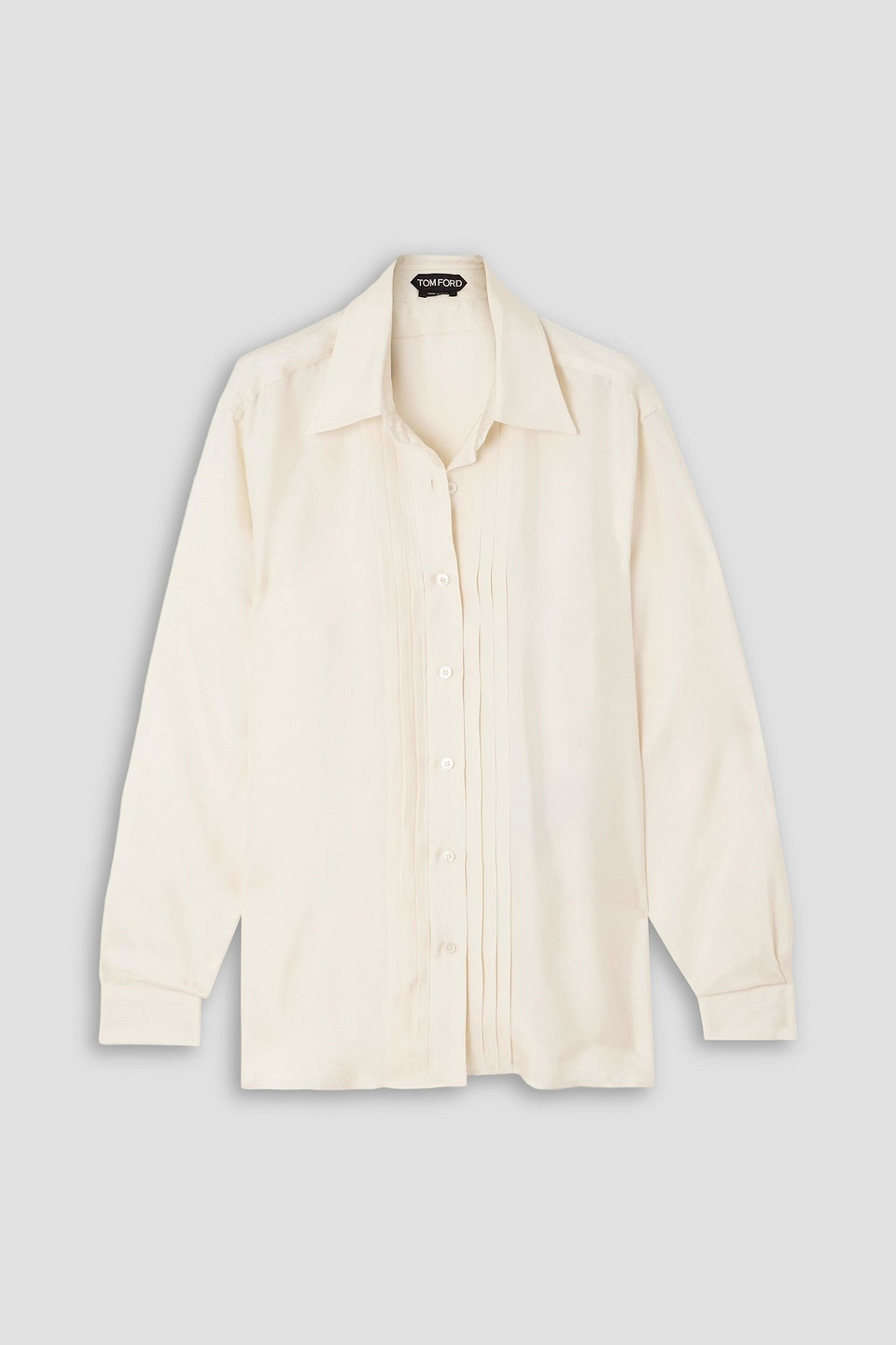 tom ford - pleated twill shirt - white - it 46