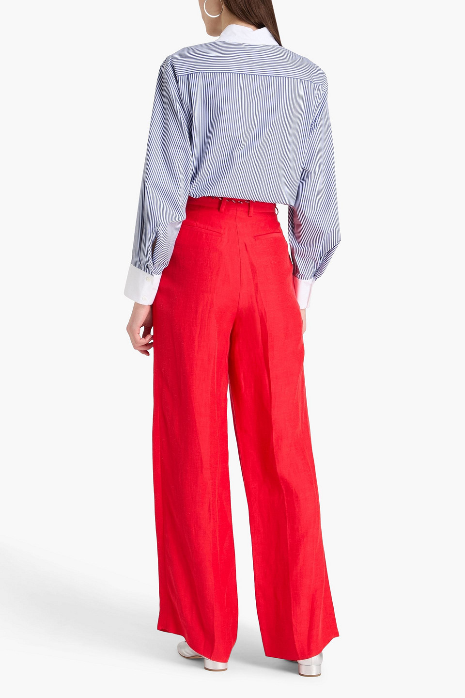  Sandro - Hose Mit Weitem Bein Aus Webstoff - Rot - Fr 34 