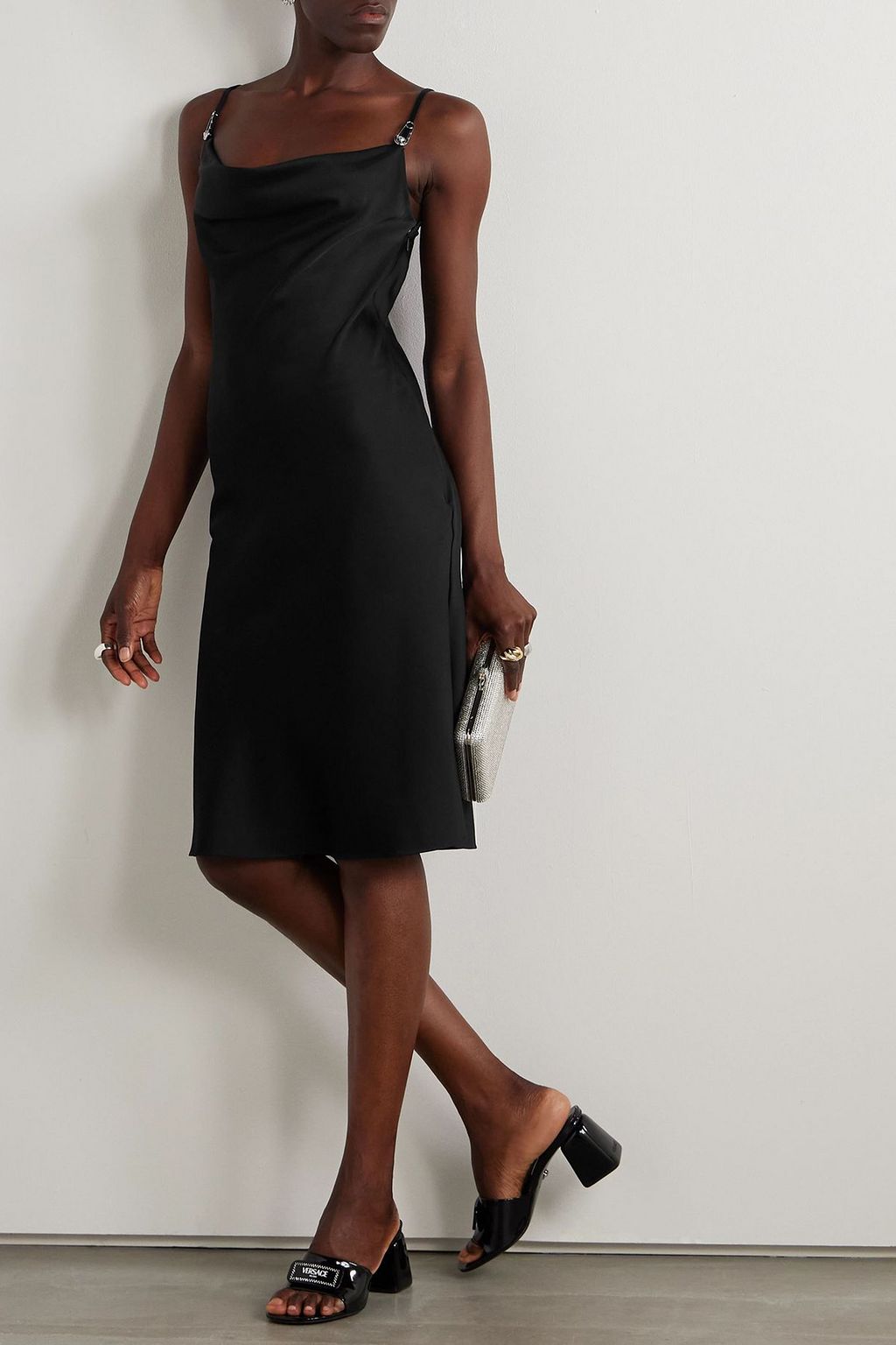 VERSACE Embellished draped satin dress | THE OUTNET