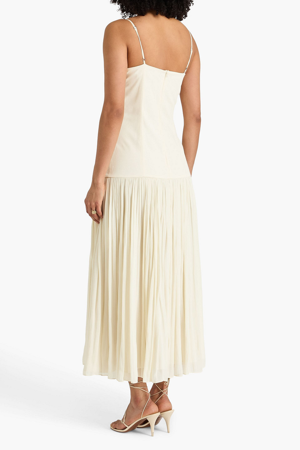 Sandro - Maxikleid Aus Georgette Mit Webstoff-einsätzen - Weiß - Fr 40 