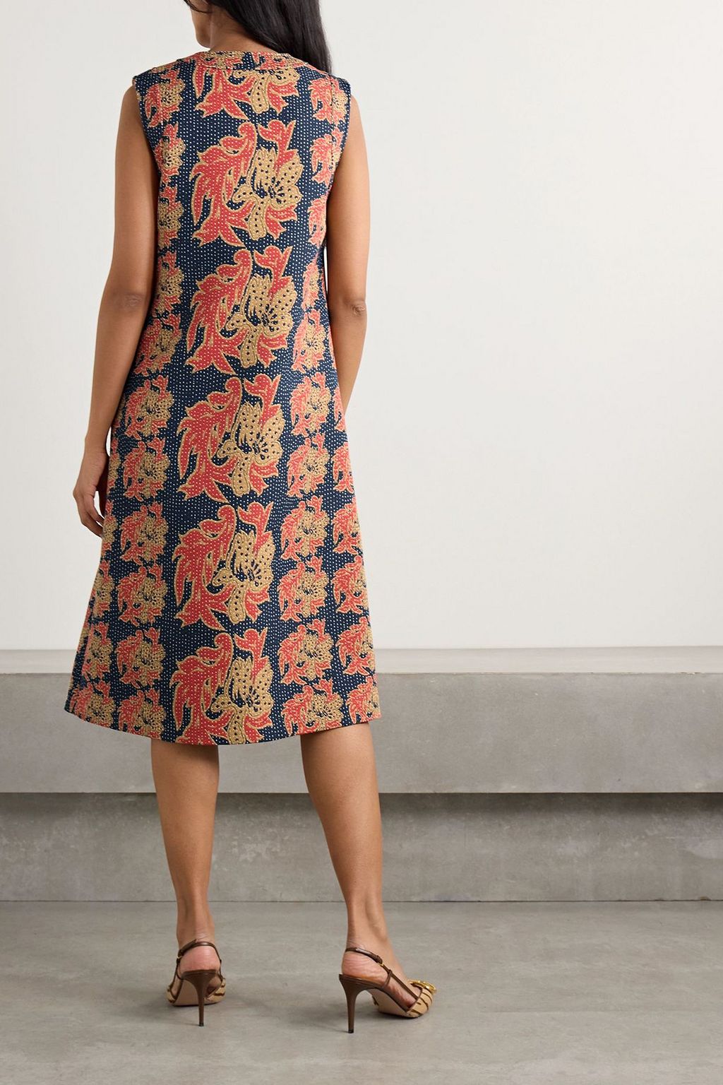 VALENTINO GARAVANI Après L'Hiver cotton-blend jacquard midi dress