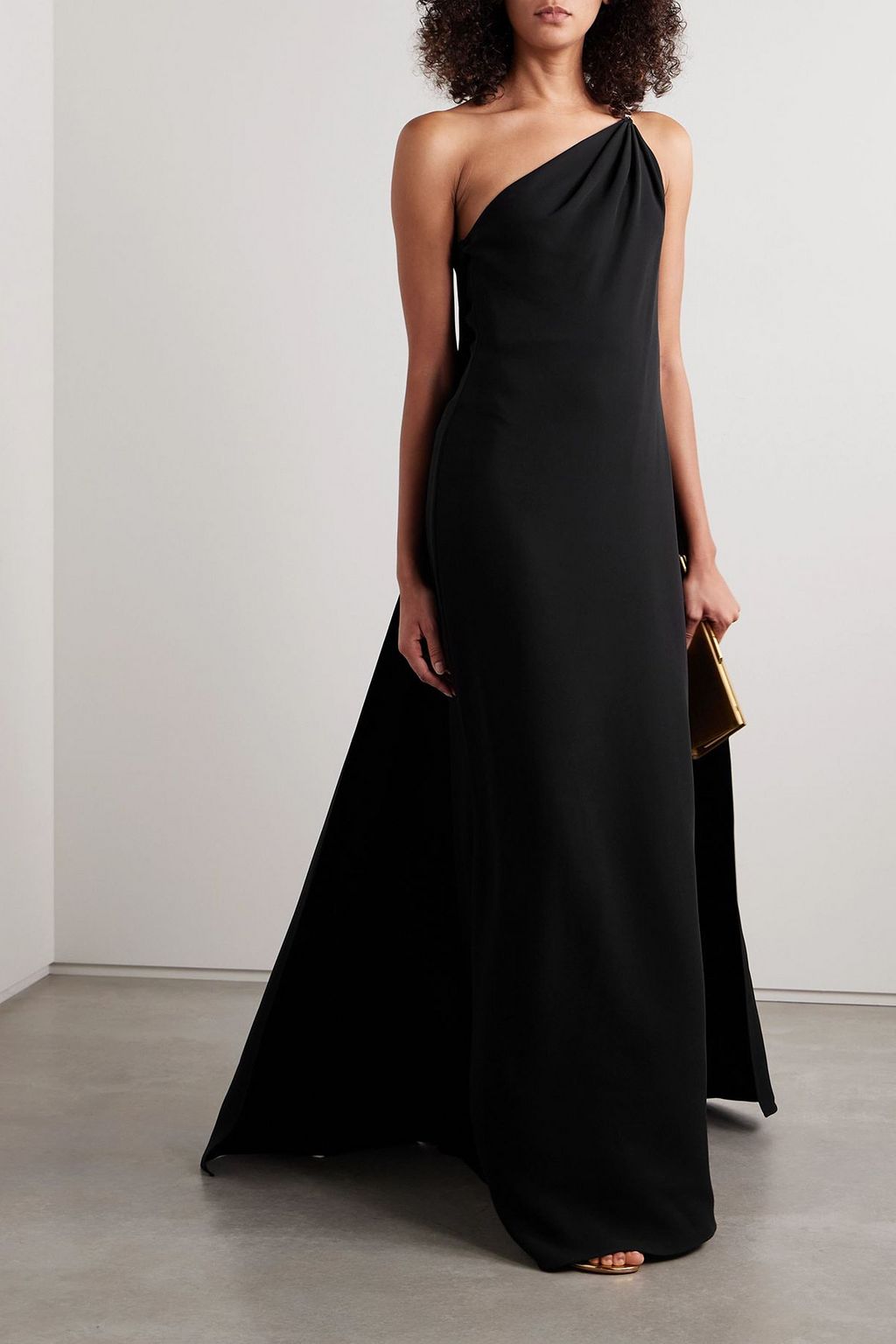 VALENTINOワンピース VALENTINO GARAVANI One-shoulder draped silk-cady gown | THE OUTNET