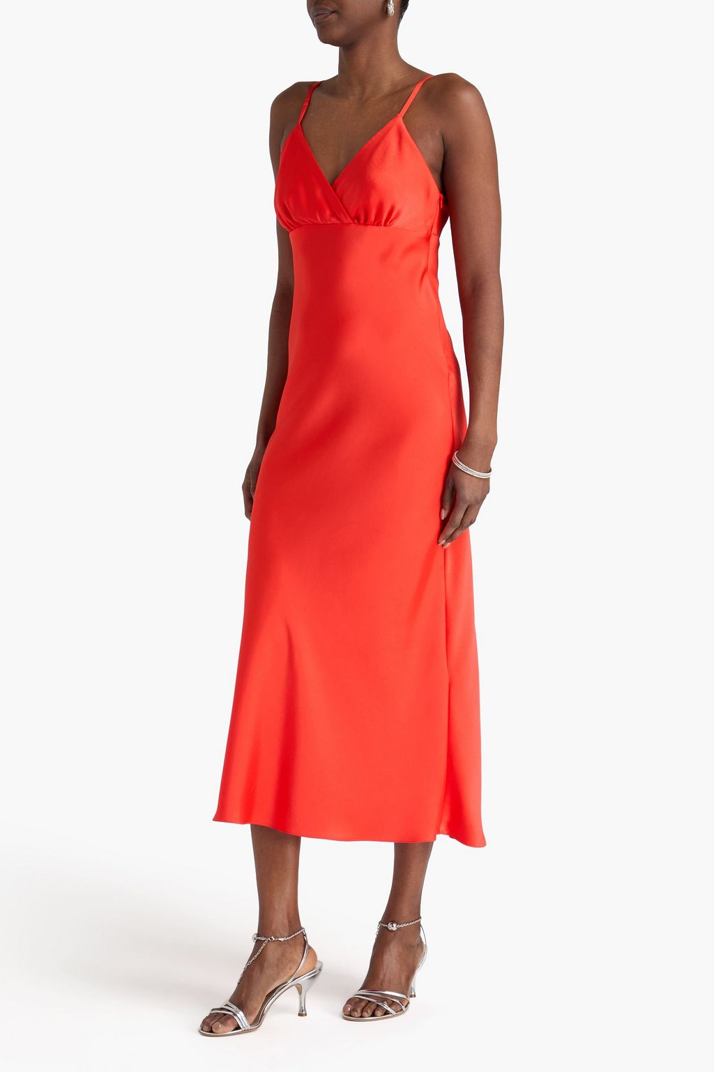 ruched summer dress Elegant Floral Midi Dress for Warm Weather, Blue / S