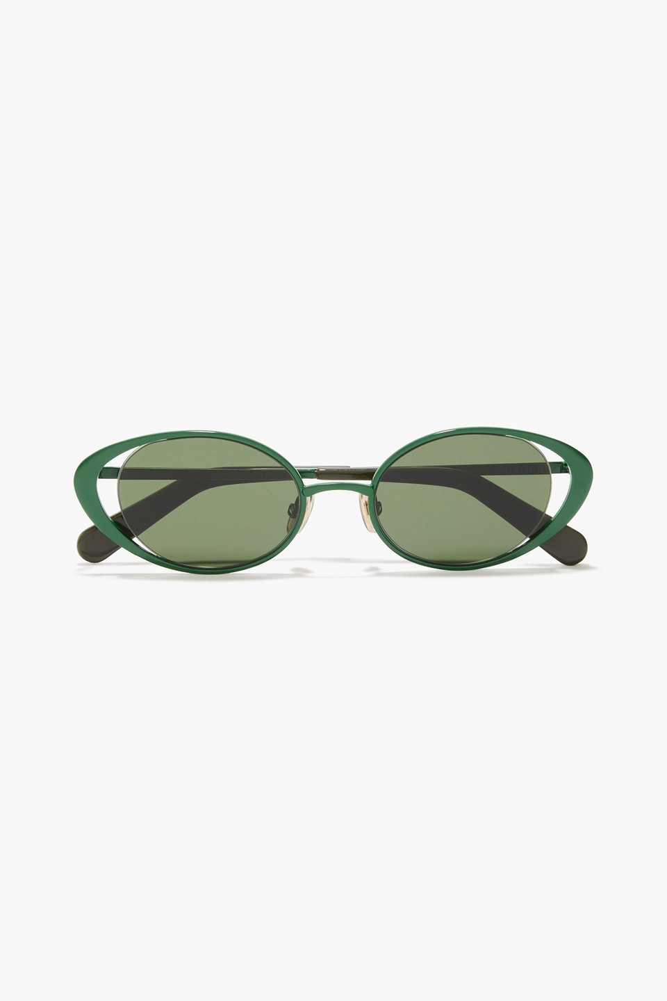 zimmermann - oval-frame metal sunglasses - green - onesize