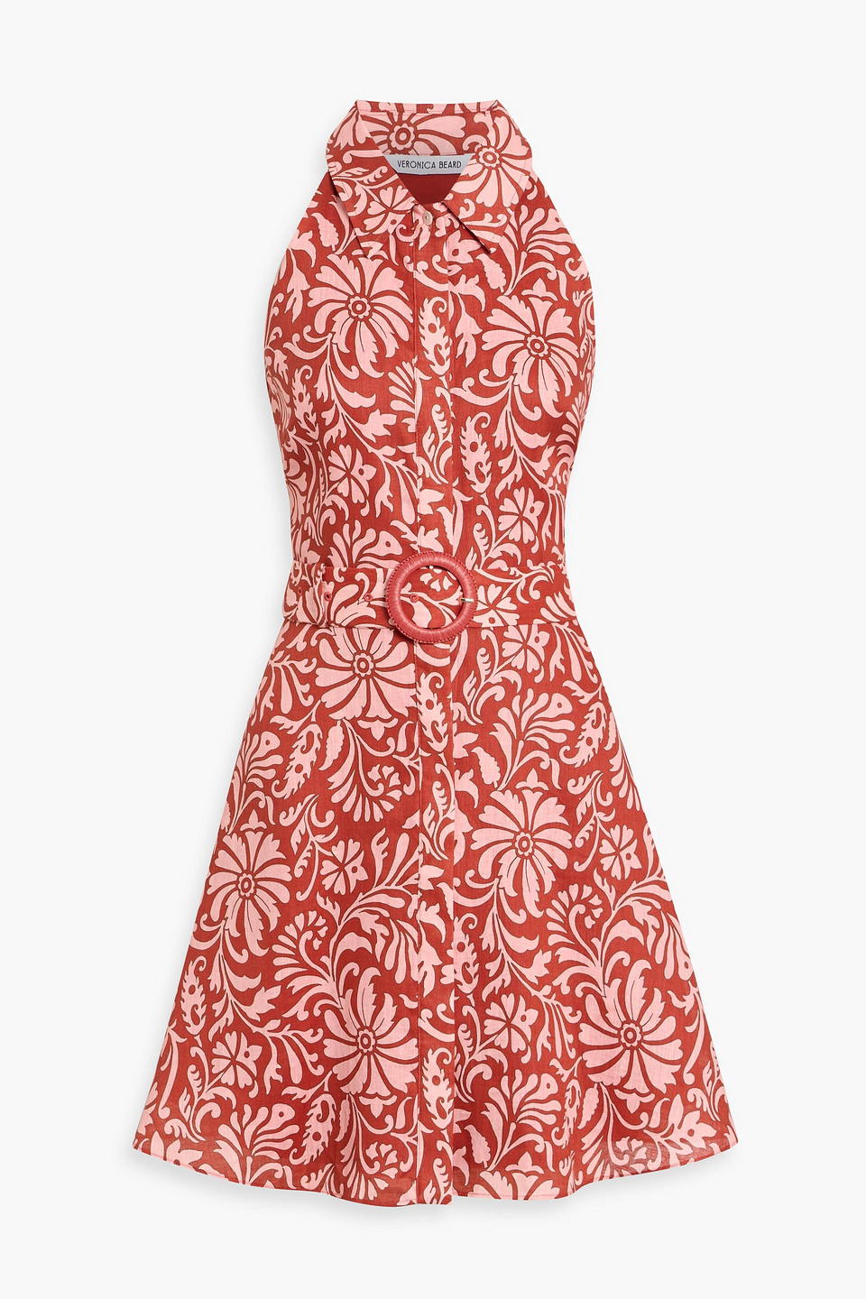 veronica beard - beau floral-print linen mini dress - red - us 10