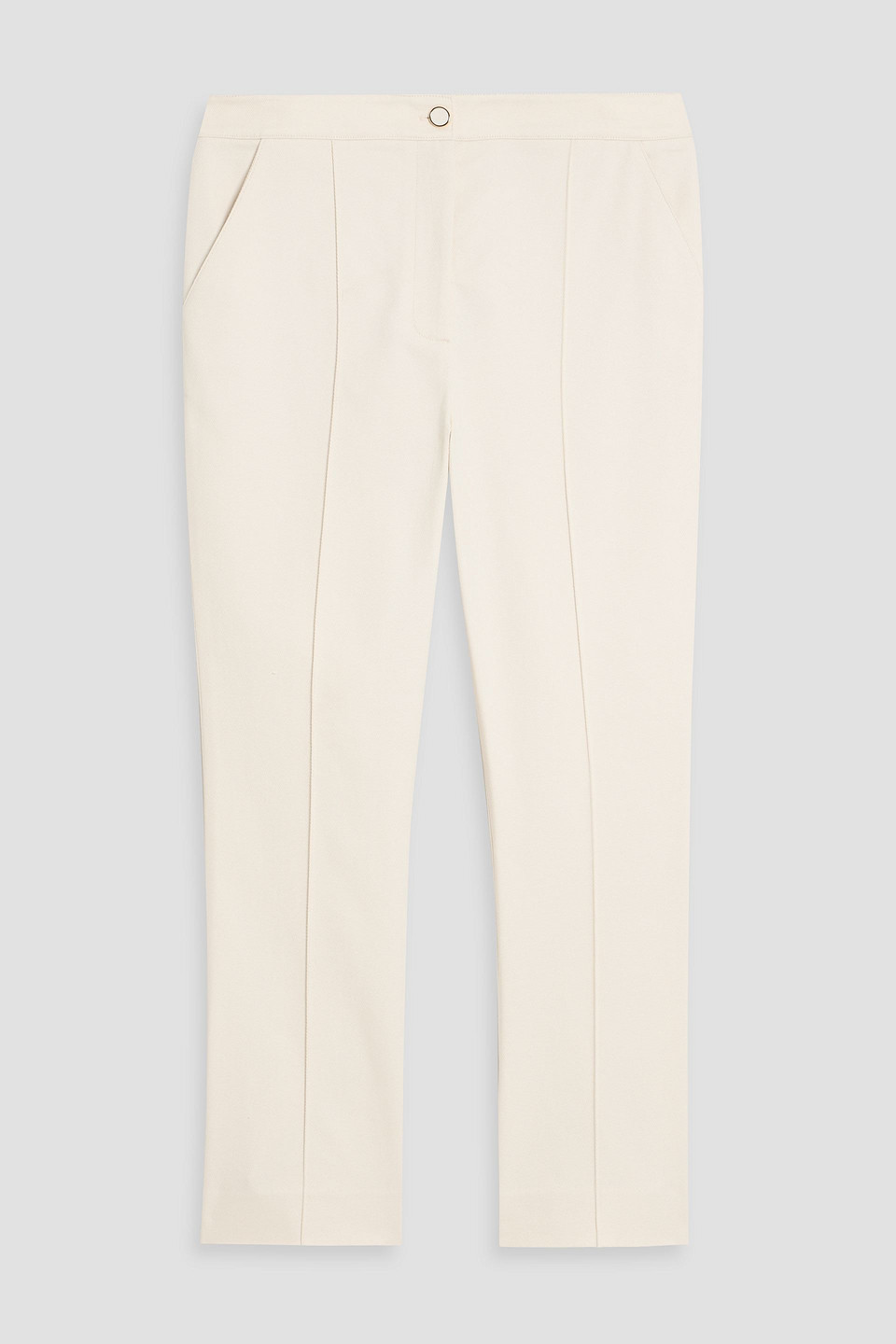 Veronica Beard Cotton-blend Twill Straight-leg Pants In Neutral