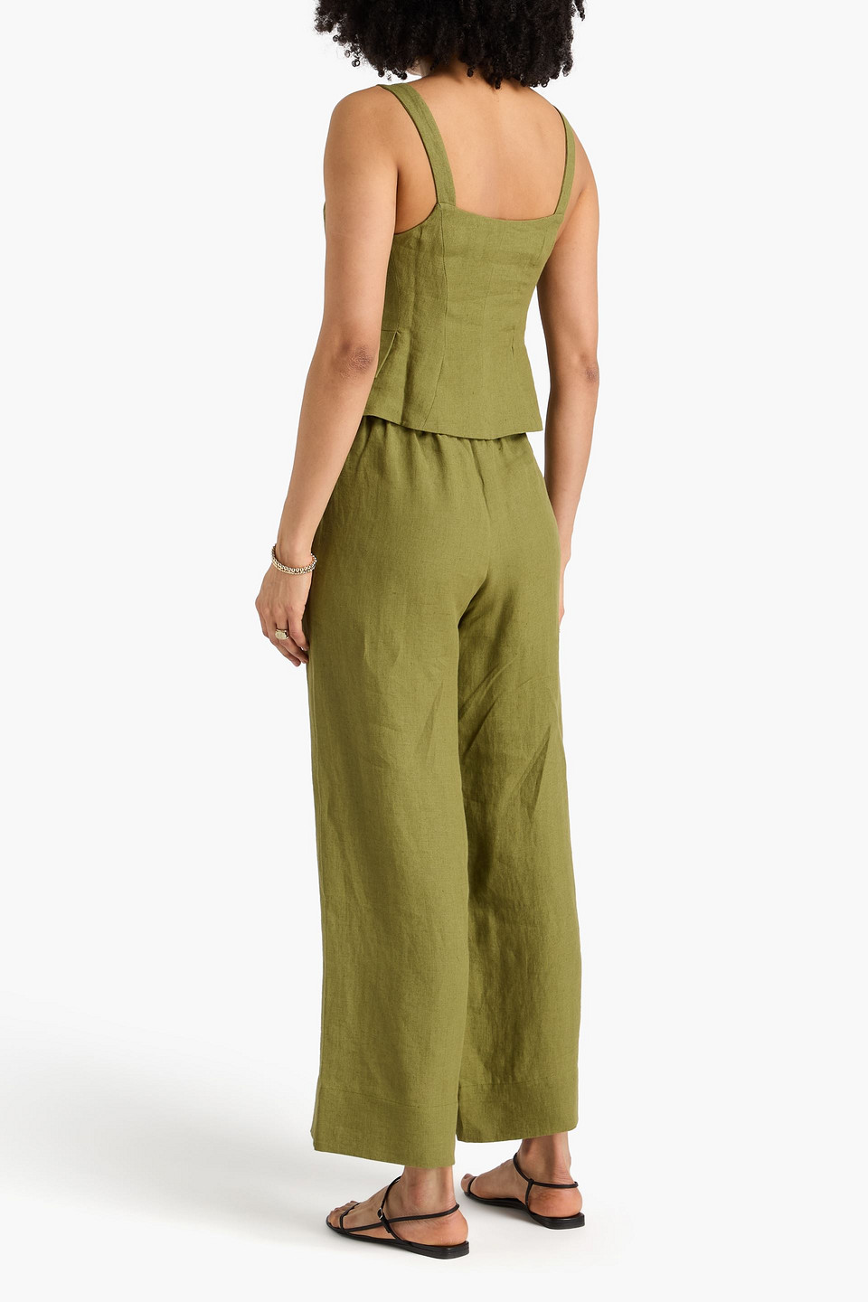  Casa Raki - Dona Linen Top - Green - Xs 