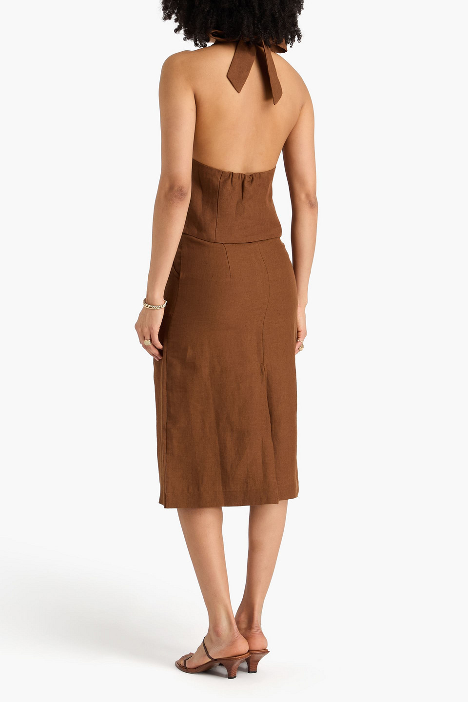  Casa Raki - Abi Linen Top - Brown - Xs 