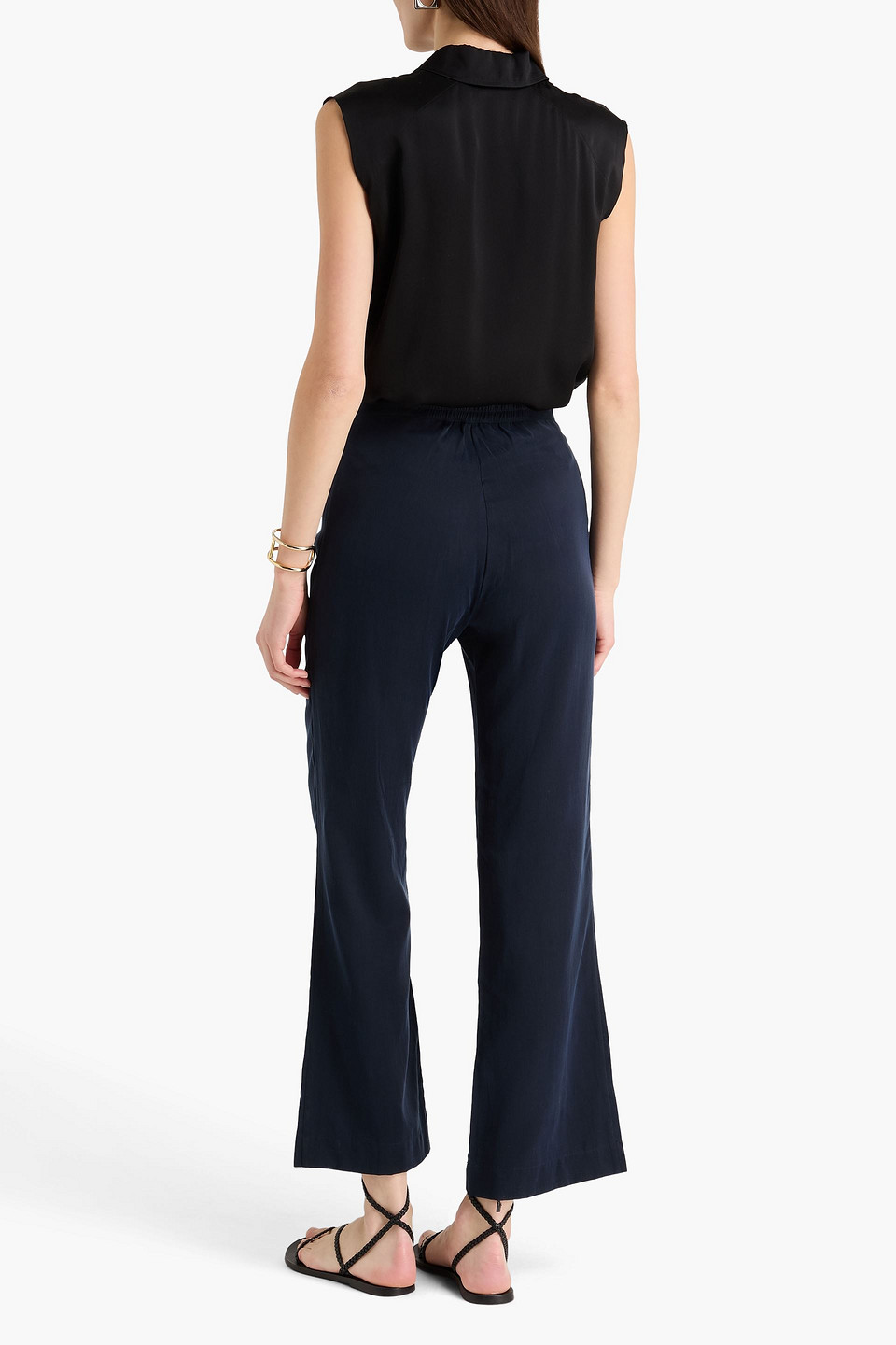  Casa Raki - Dalia Cupro Bootcut Pants - Blue - S 