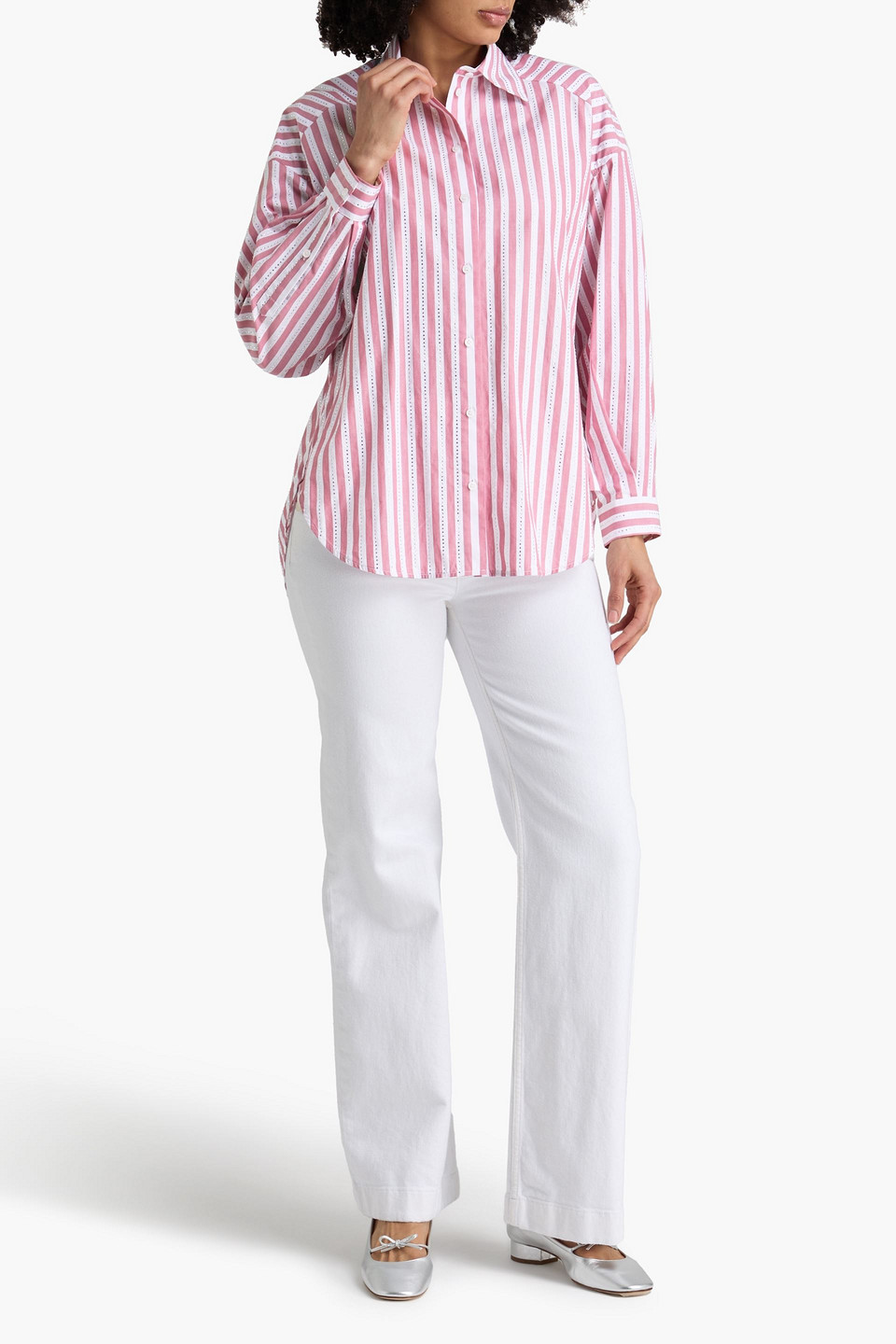  Sandro - Gestreiftes Hemd „charlie“ Aus Baumwolle - Pink - 2 