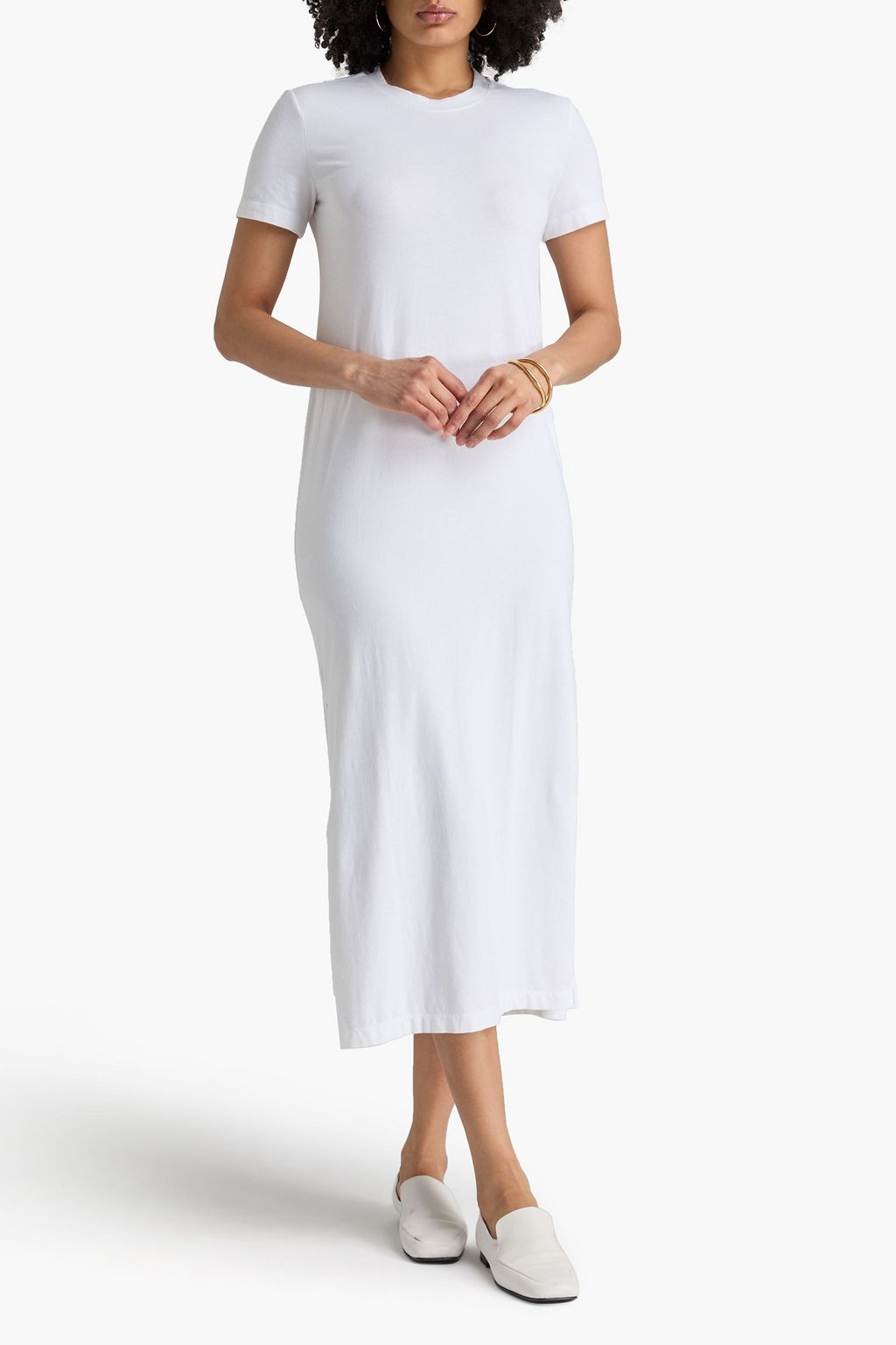 JAMES PERSE Cotton-blend jersey midi dress | THE OUTNET JAMES PERSE Cotton-blend jersey midi dress | THE OUTNET