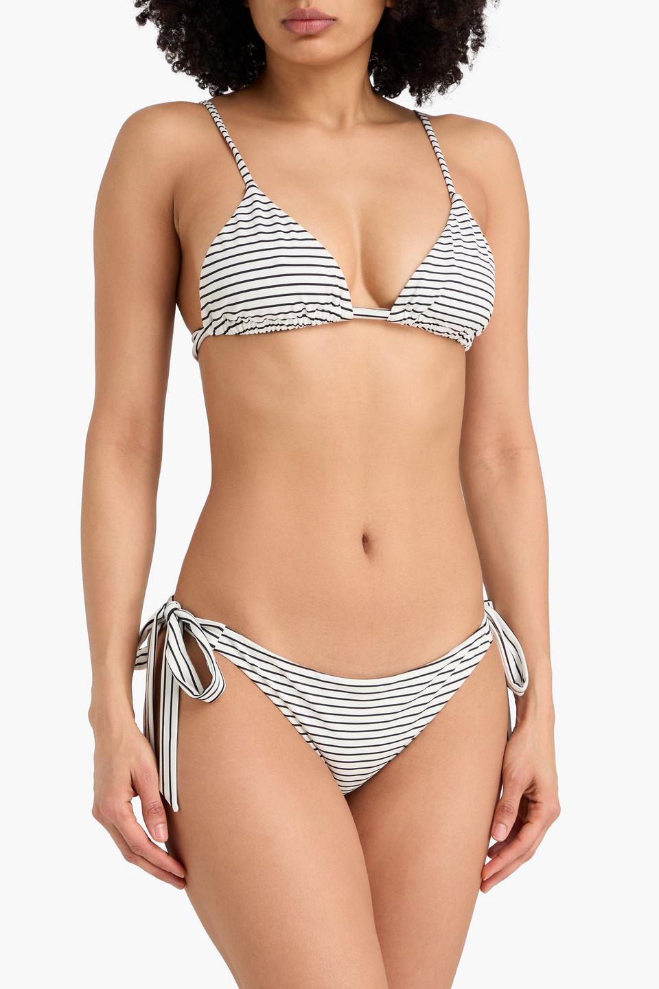  Casa Raki - Gestreiftes Triangel-bikini-oberteil - Weiß - M 