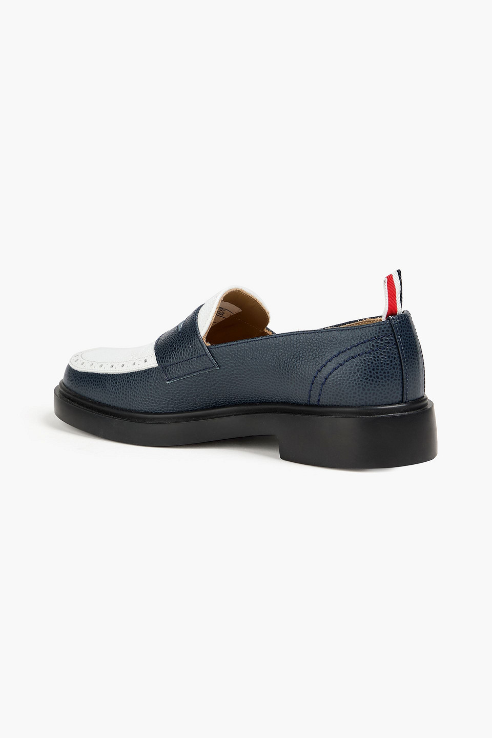  Thom Browne - Two-tone Pebbled-leather Penny Loafers - Blue - Eu 36 