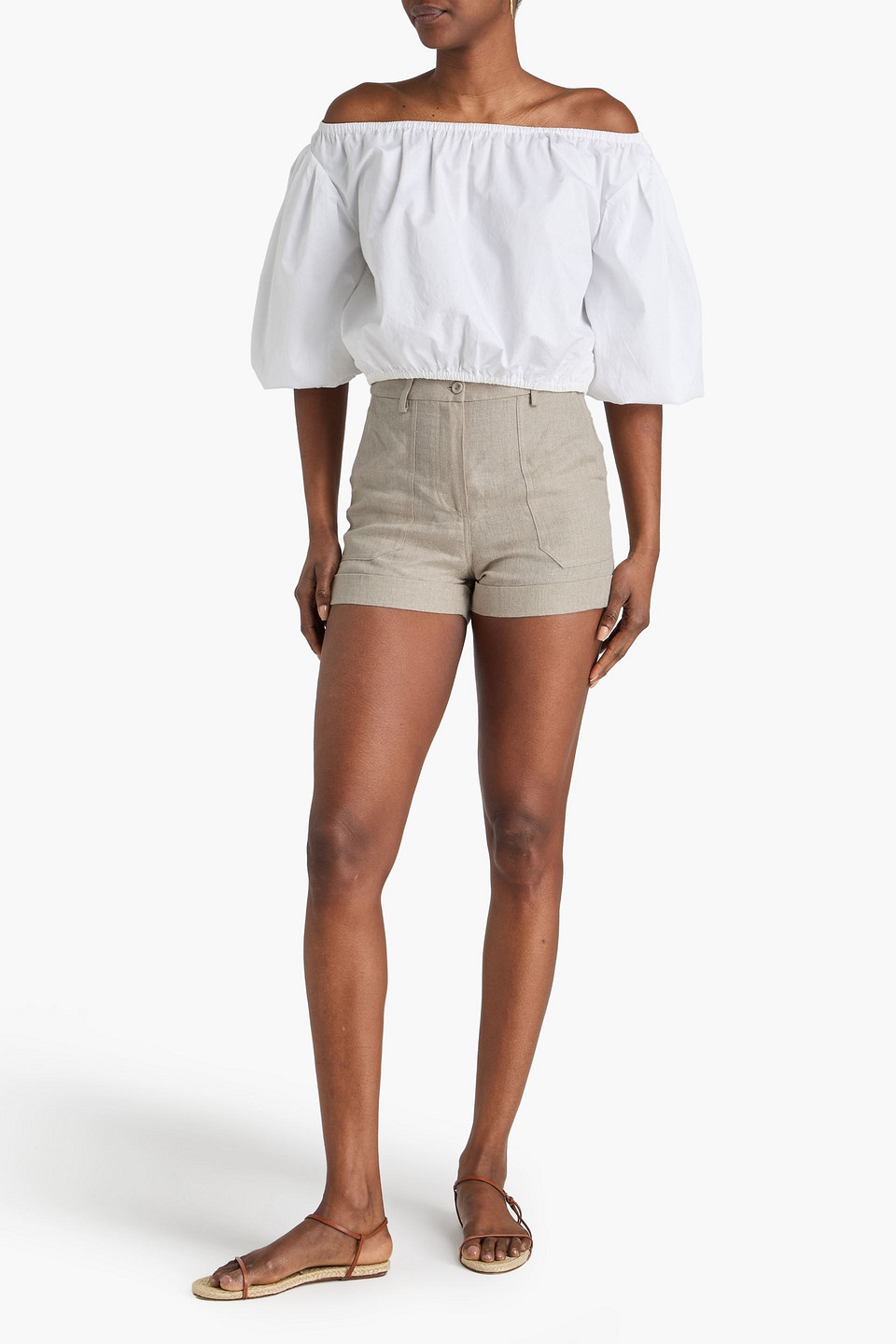  Casa Raki - Agusta Linen Shorts - Gray - Xs 