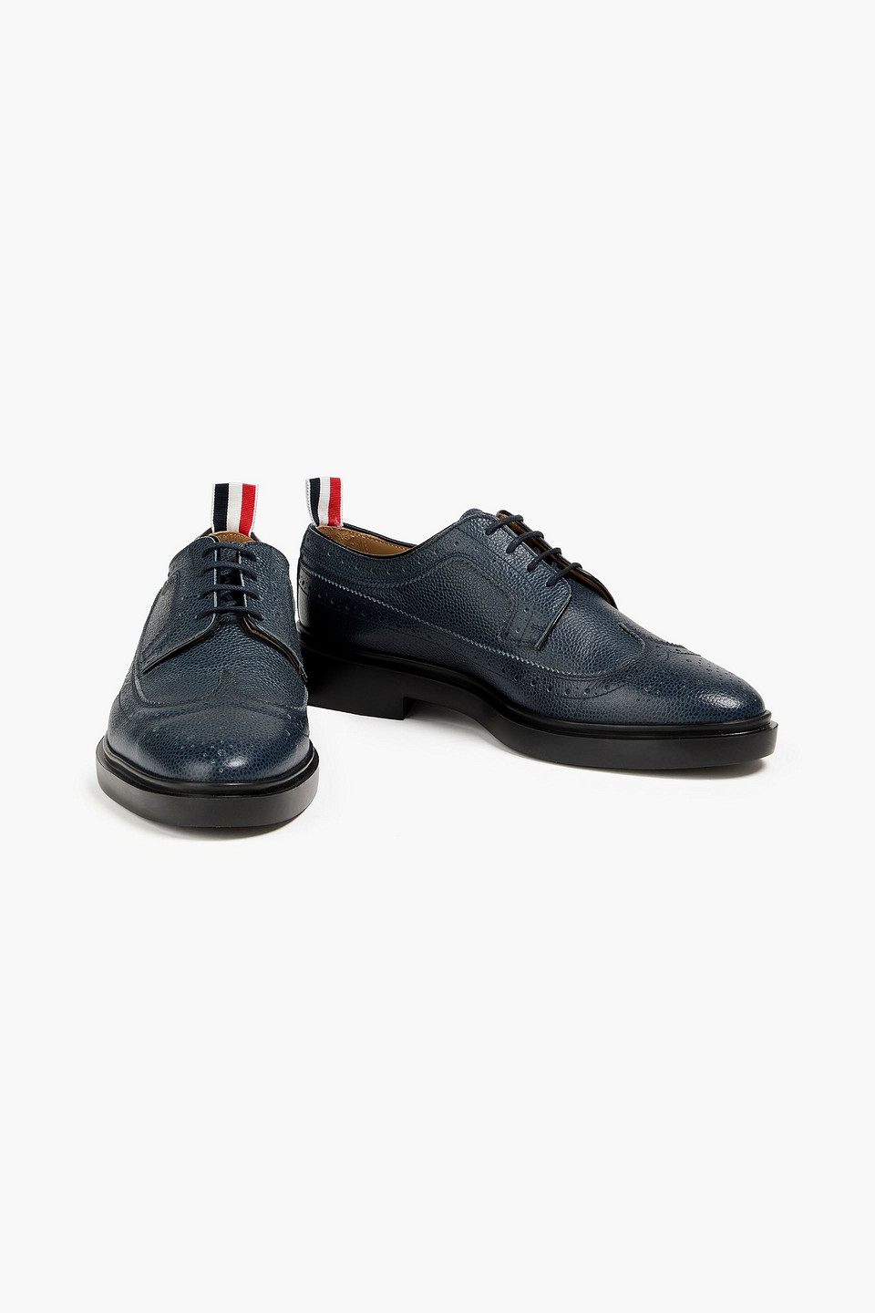  Thom Browne - Perforated Pebbled-leather Brogues - Blue - Eu 36 
