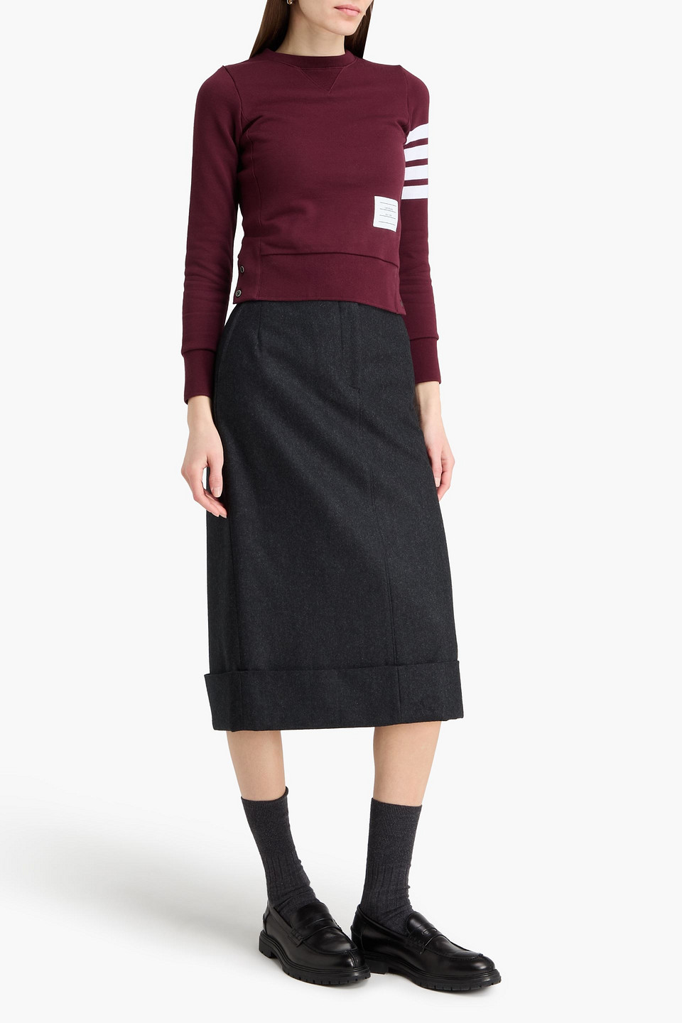  Thom Browne - Midirock Aus Woll-flanell - Grau - It 38 