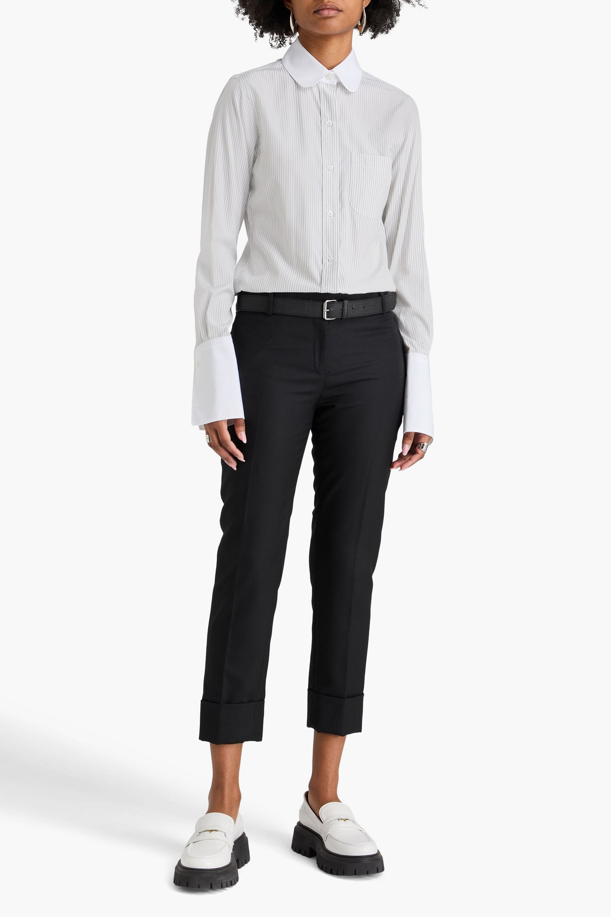 Thom Browne Striped silk and cotton-blend shirt