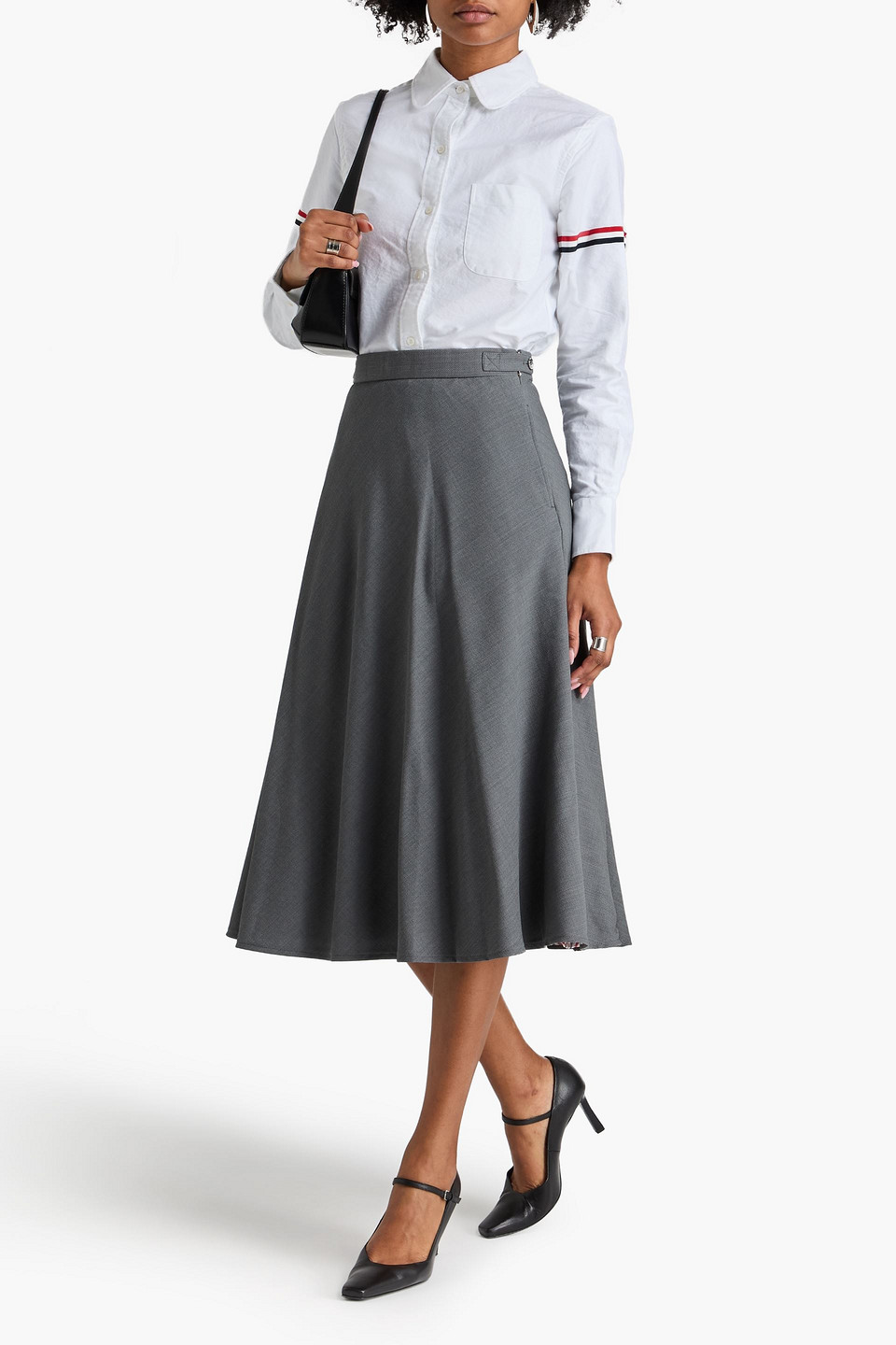  Thom Browne - Wool-piqué Midi Skirt - Gray - It 40 